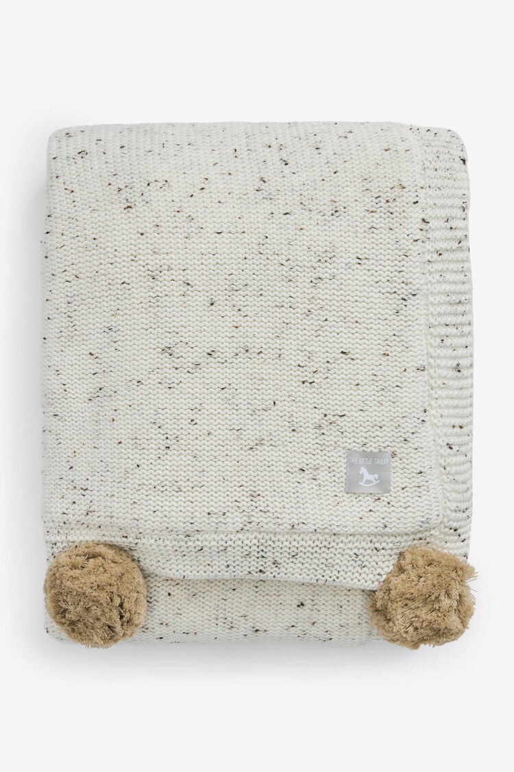The Little Tailor Pom Pom Plush Lined Baby Blanket - Image 1 of 1