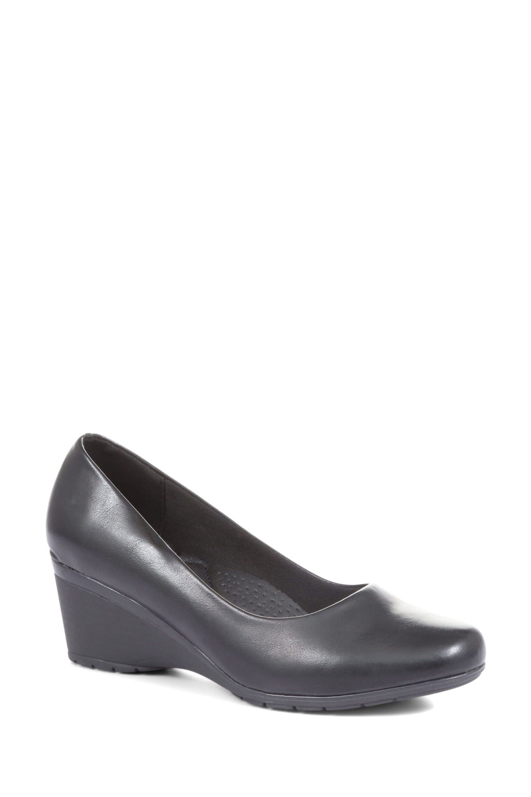 Buy Pavers Black Faux Leather Wedge Pumps from the Next UK online shop