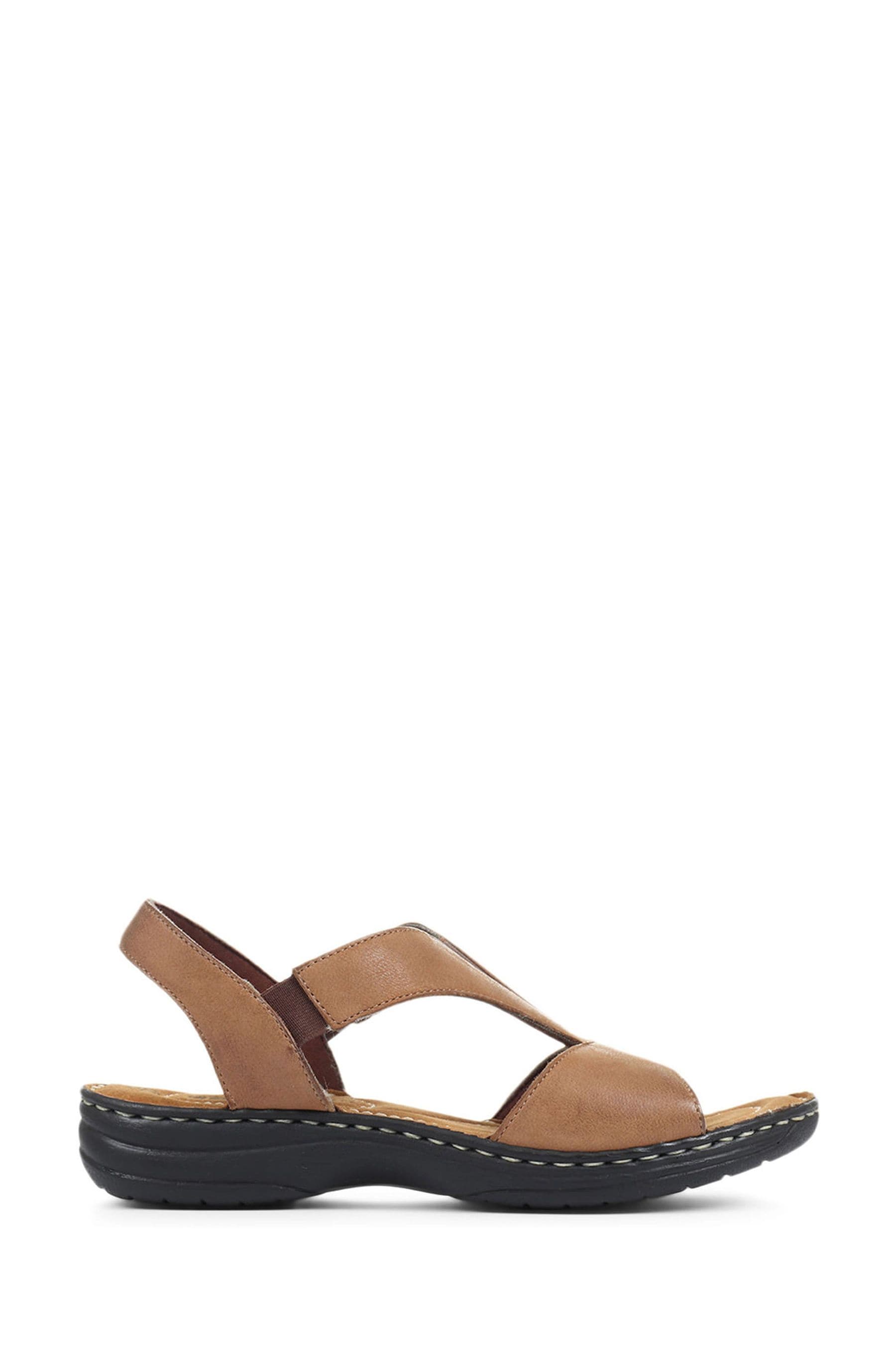 Buy Pavers Brown Ladies Wide Fit Slingback Leather Sandals from the