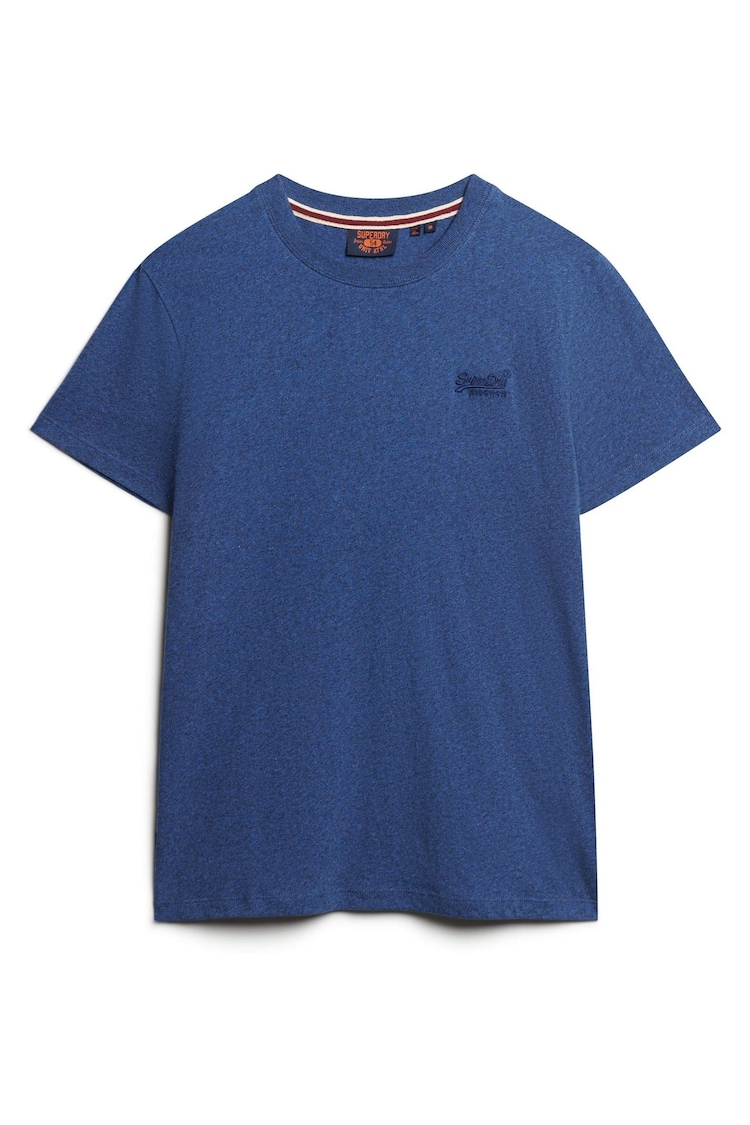 Якро-синяя меланжевая модель - Футболка с вышивкой логотипа Superdry Essential - Изображение 1 из 1