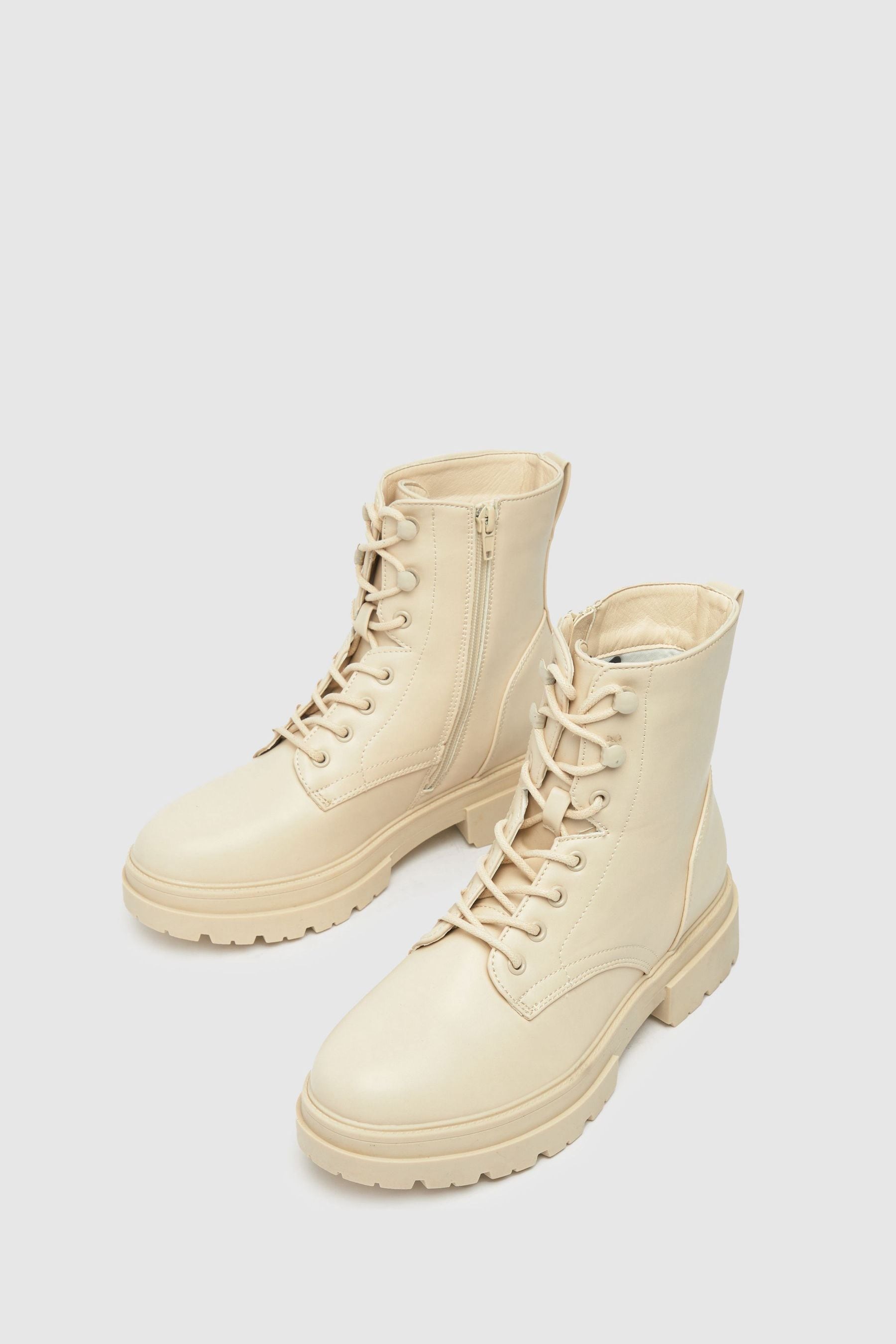 Buy Schuh Cream Ashton Chunky Lace Up Boots from the Next UK online shop