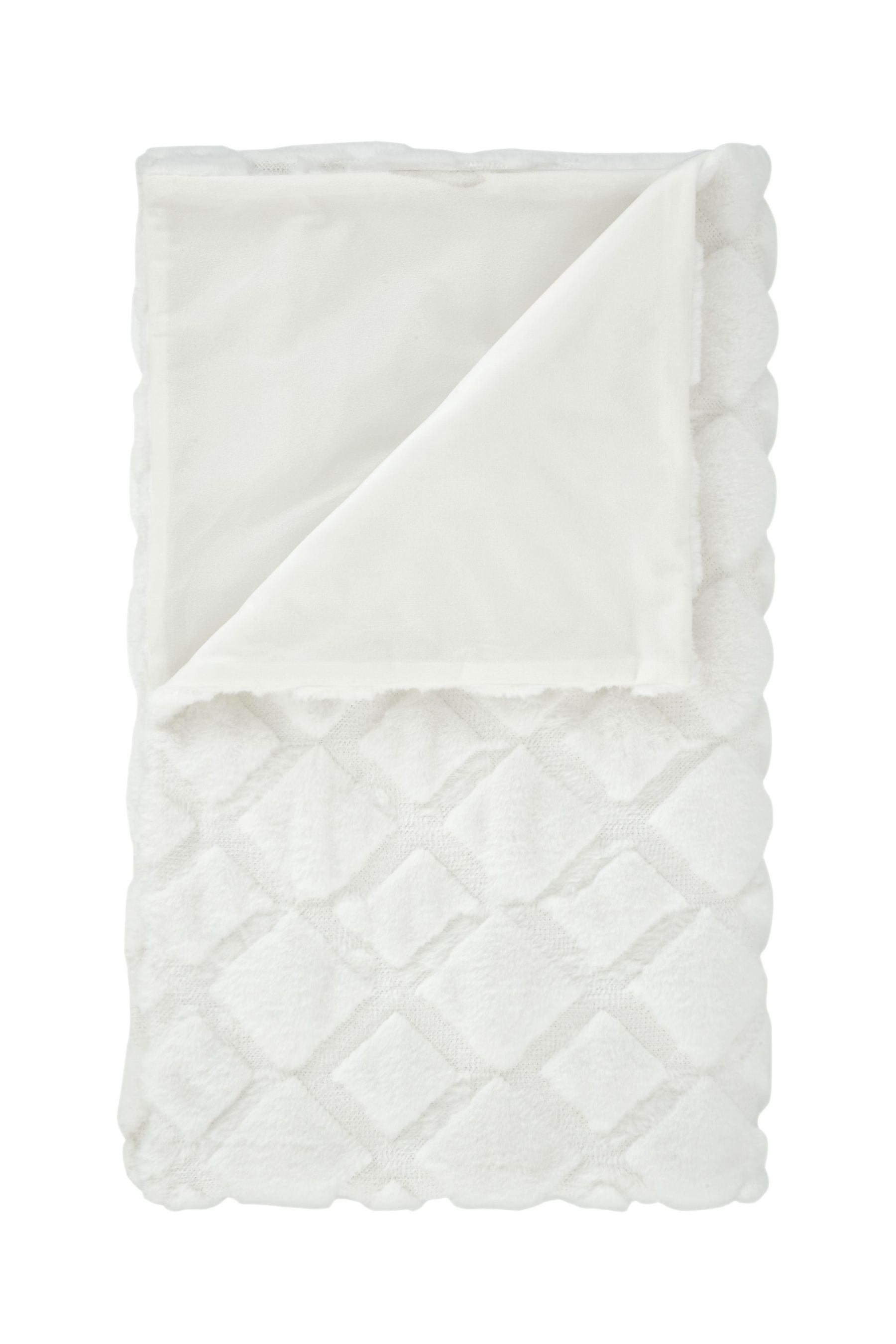 Buy Catherine Lansfield White Cosy Diamond So Soft Throw from the Next ...