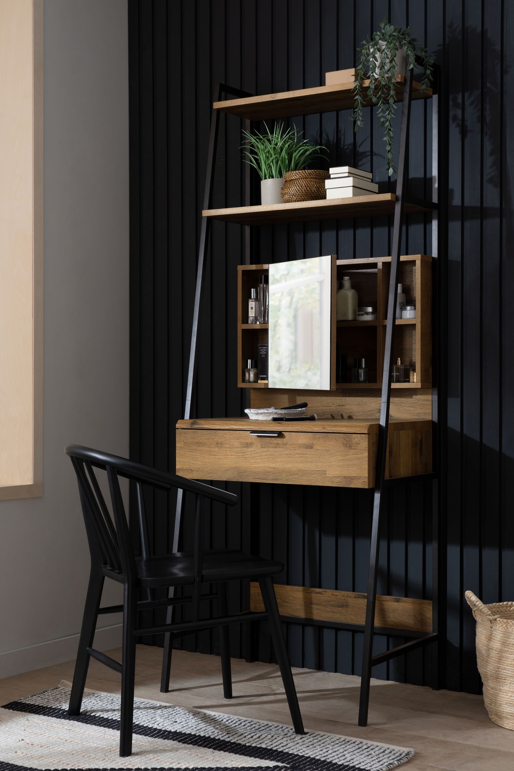 Buy Dark Bronx Oak Effect Ladder Console Dressing Table from the Next