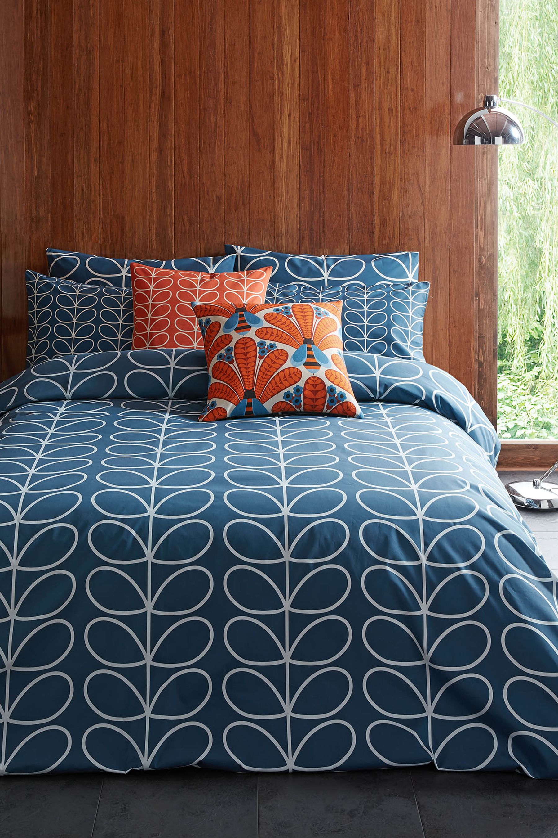 Buy Orla Kiely Blue Linear Stem Duvet Cover and Pillowcase Set from Next Ireland