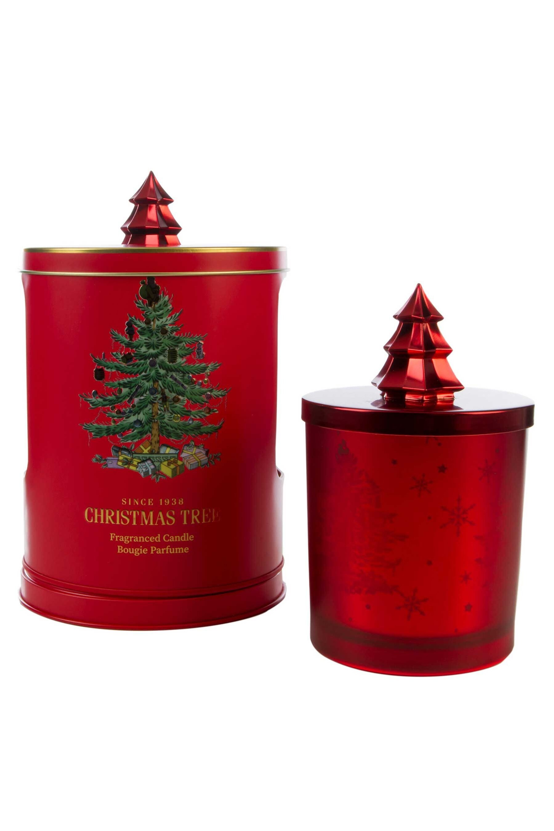 Buy Wax Lyrical Red Christmas Tree Large Scented Candle from the Next