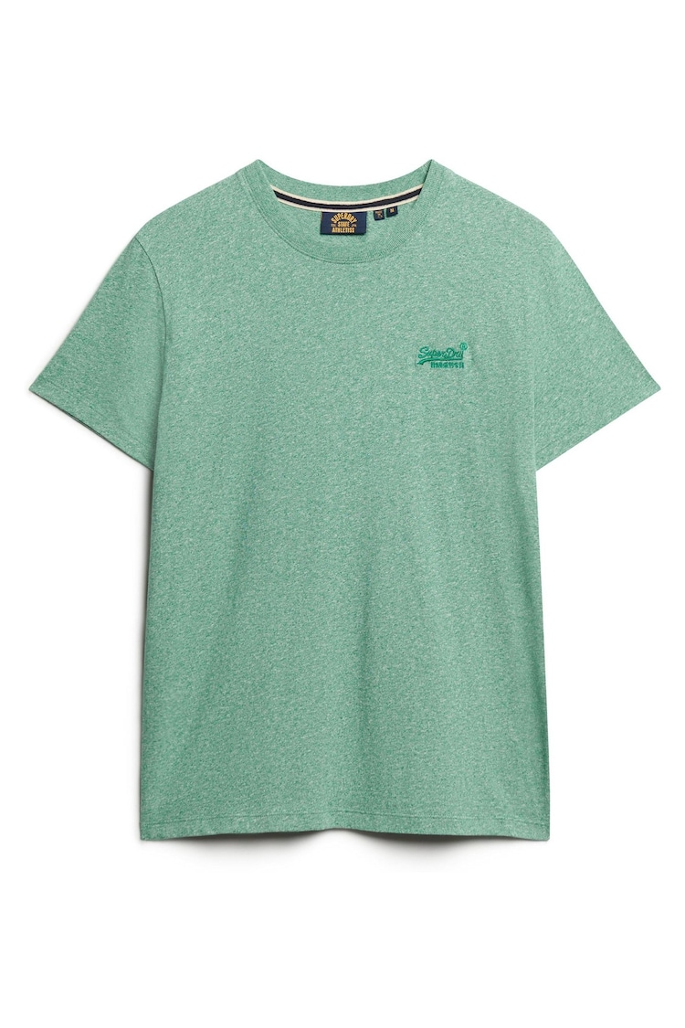 Superdry Bright Green Grit Essential Logo Embroidery T-Shirt - Image 1 of 1