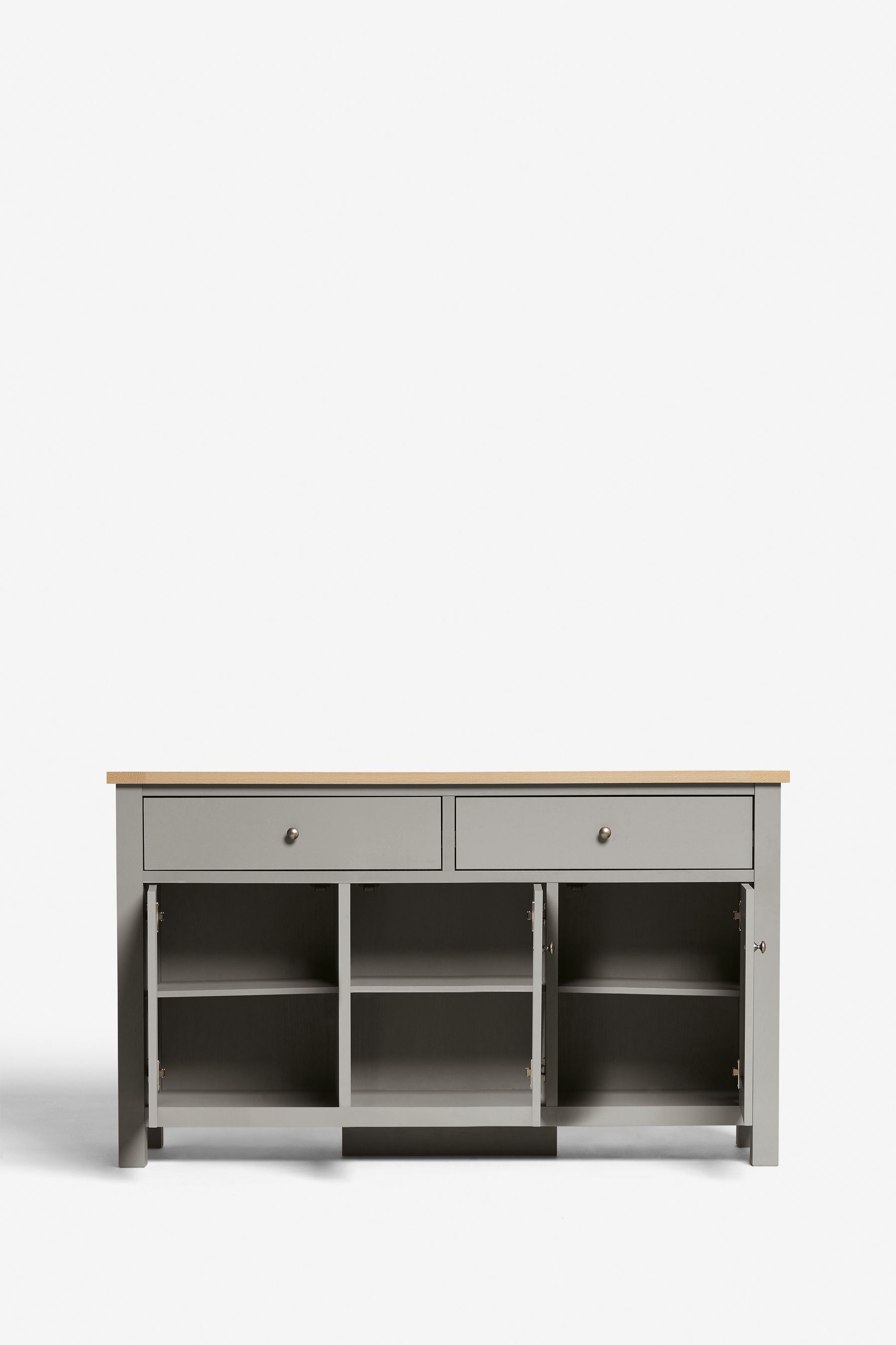 Buy Dove Grey Malvern Oak Effect Large Sideboard from the Next UK