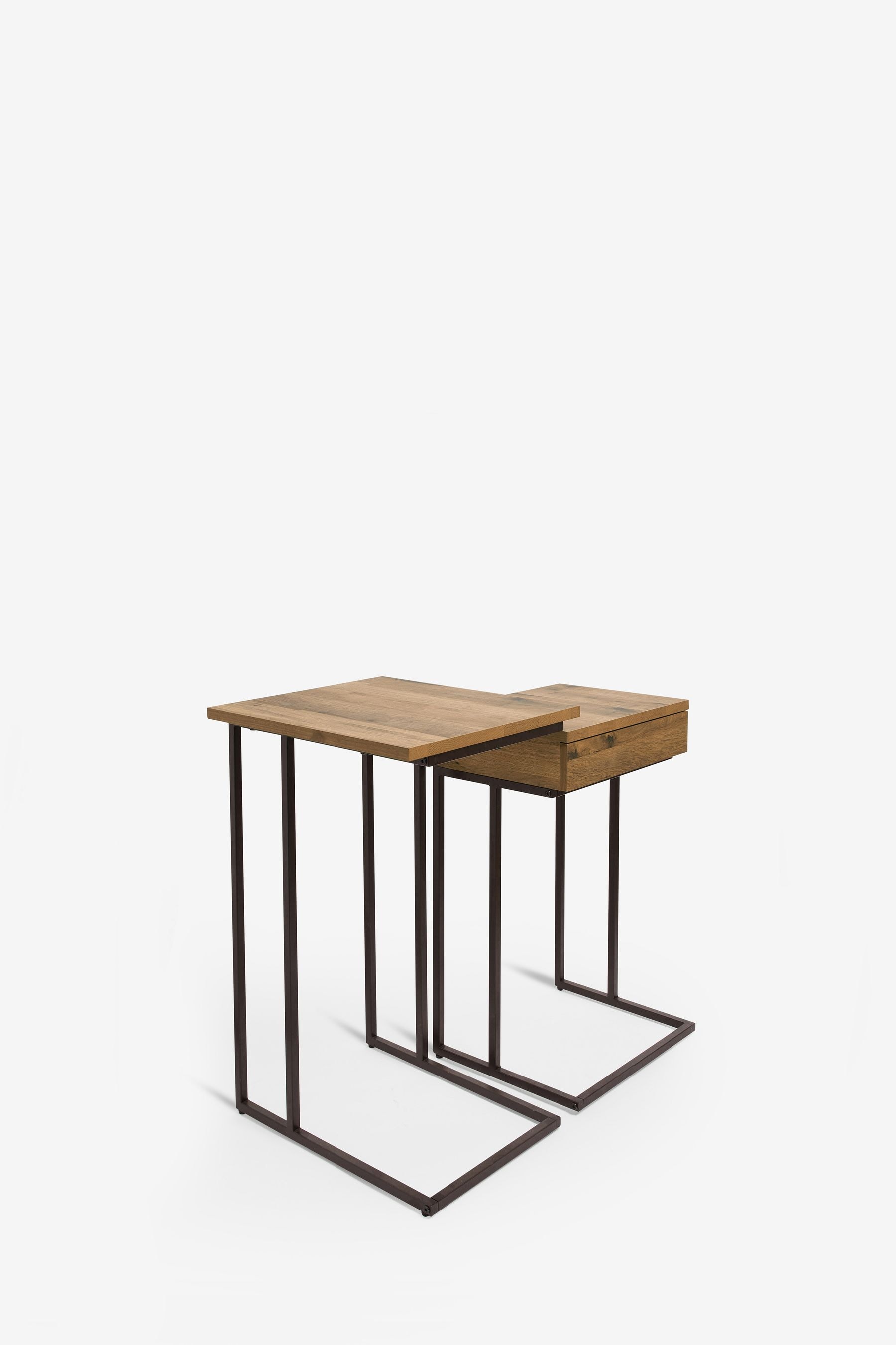 Buy Dark Bronx Oak Effect Storage Set of 2 Nest of Tables from the Next