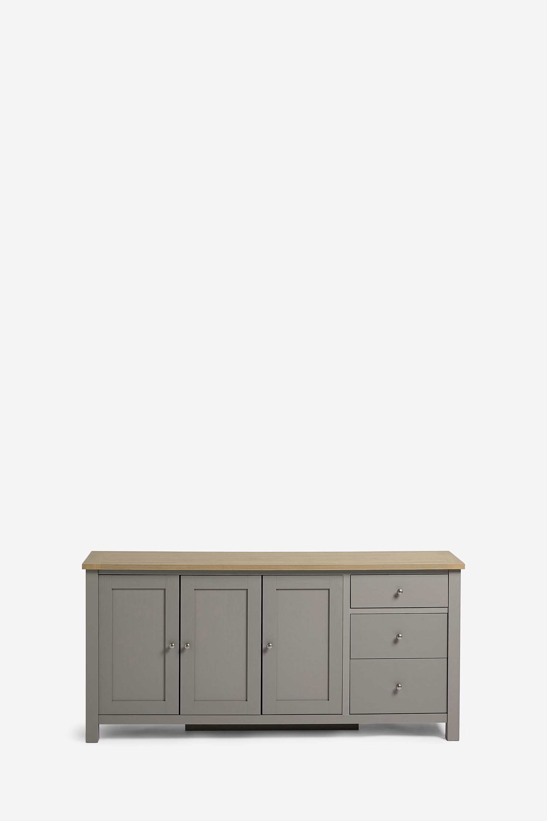 Buy Dove Grey Malvern Oak Effect Extra Large Sideboard from the Next UK