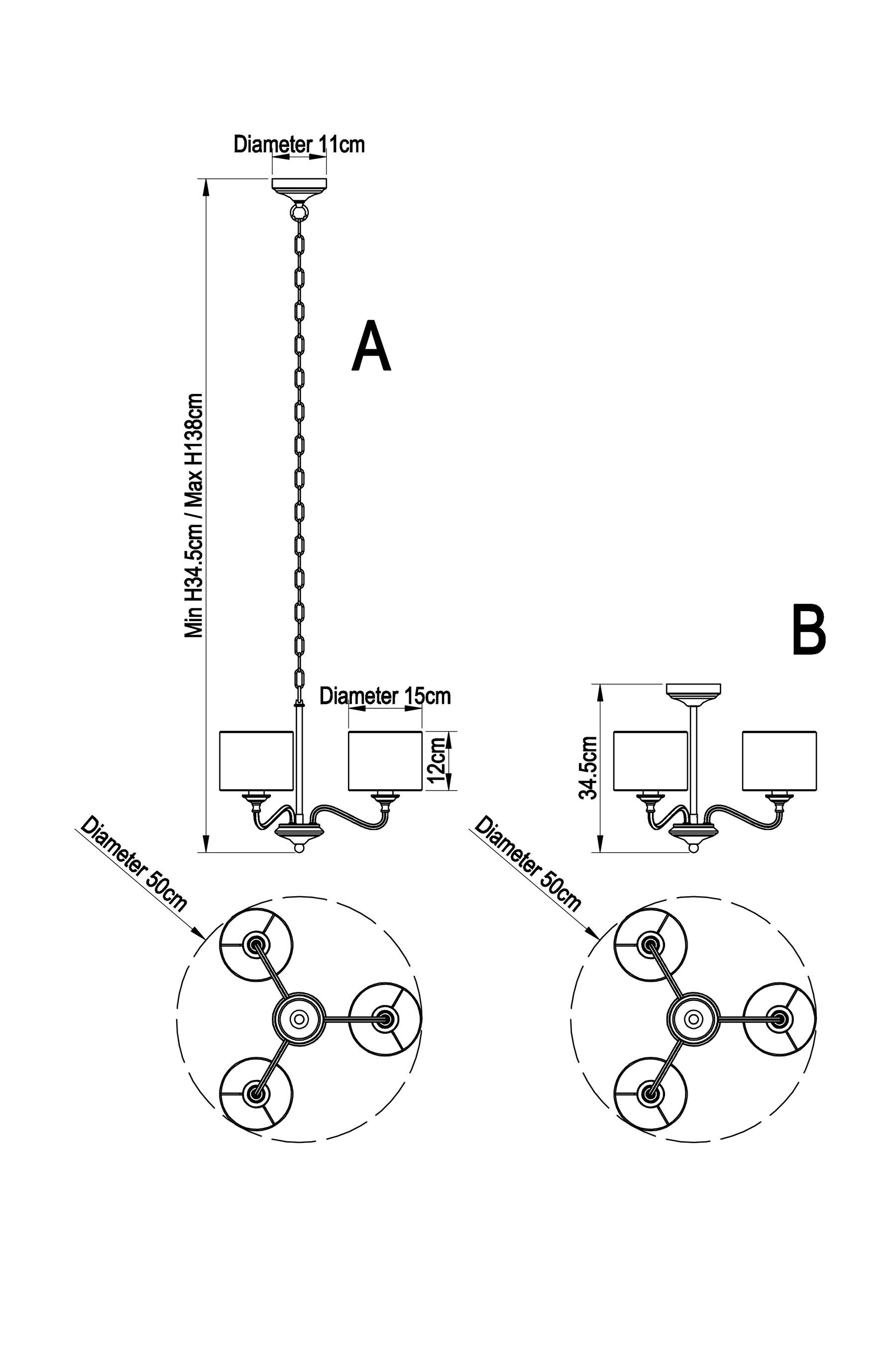 Buy Brushed Chrome Burford 3 Light Chandelier Ceiling Light from the