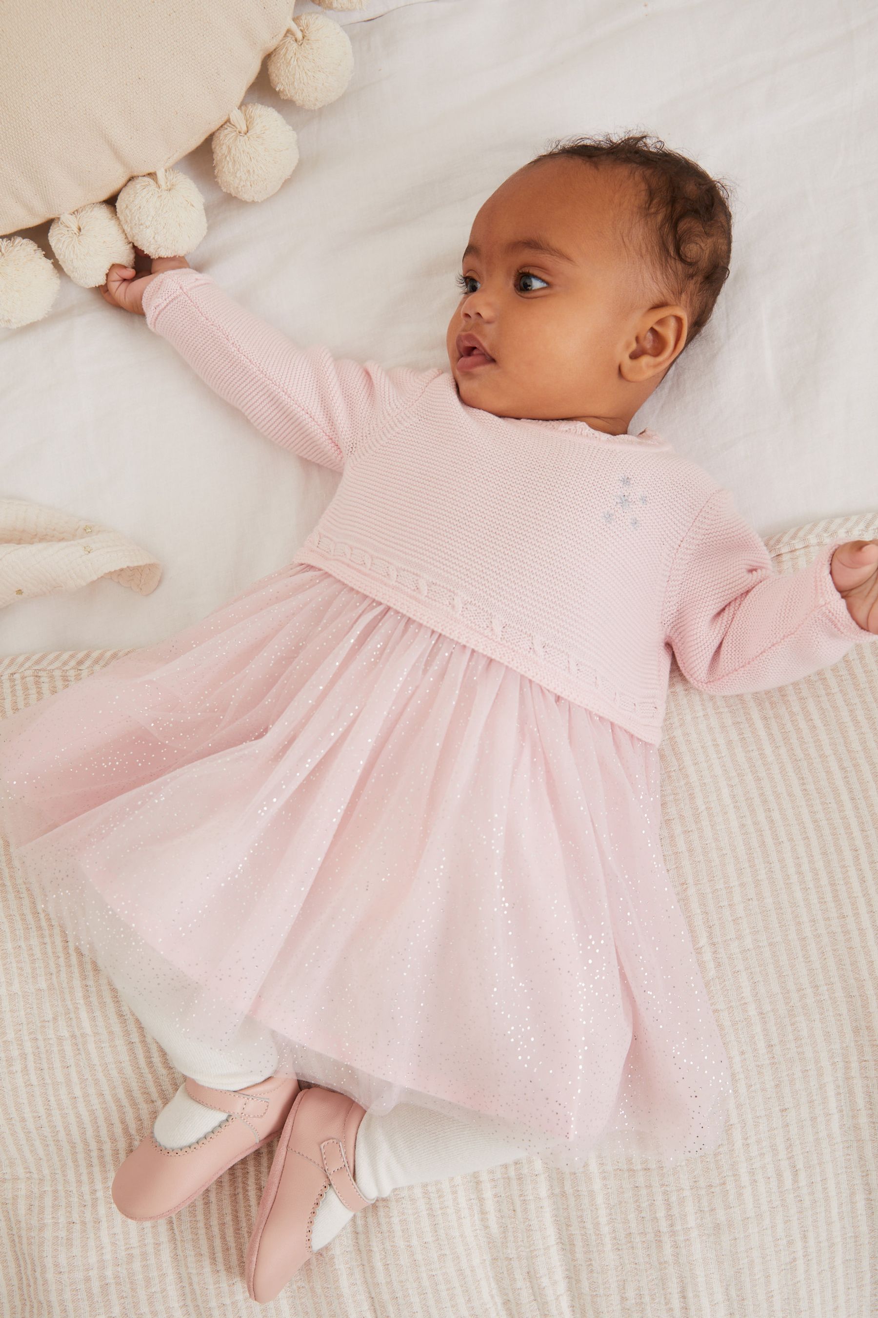 Buy Pink Baby Knitted Mesh Tutu Dress (0mths2yrs) from Next Singapore