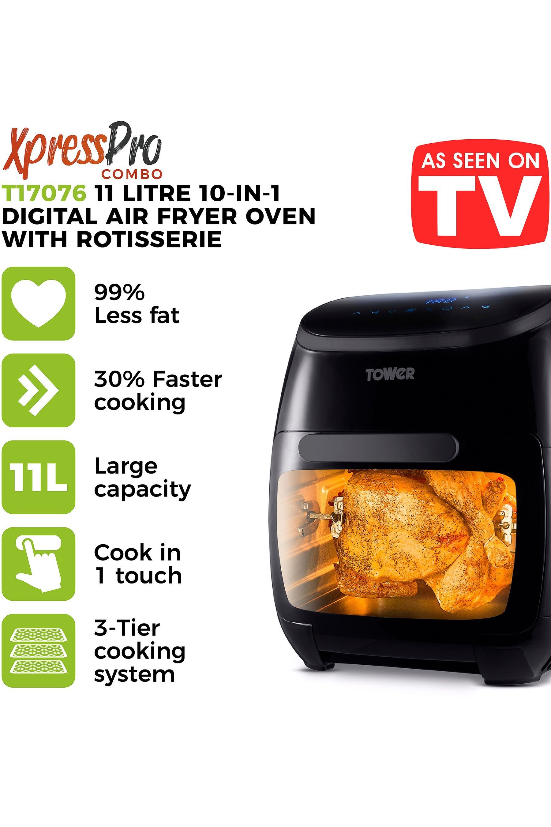 Buy Tower Black Vortx 11L Air Fryer Oven from the Next UK online shop