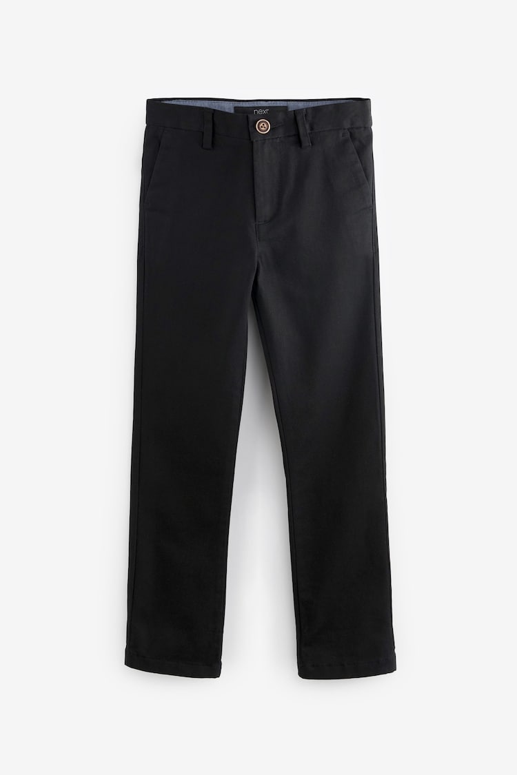 Black Regular Fit Stretch Chino Trousers (3-17yrs) - Image 1 of 1