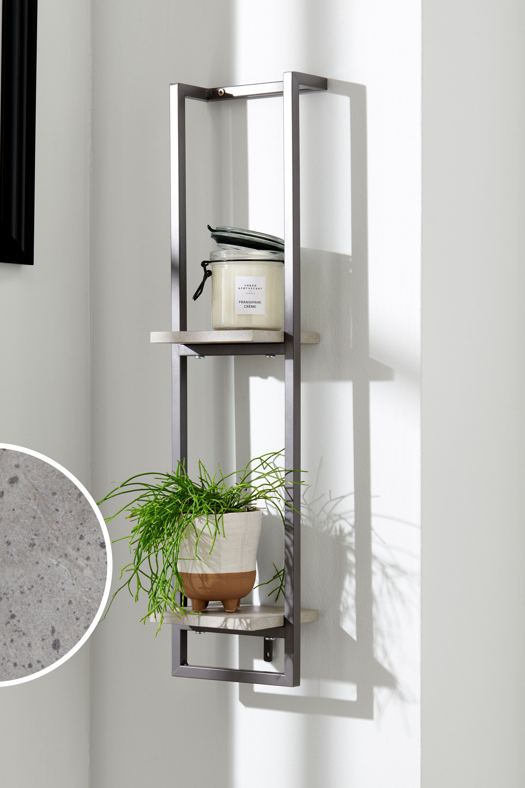 Buy Grey Concrete Effect Slimline Wall Shelf from Next Ireland