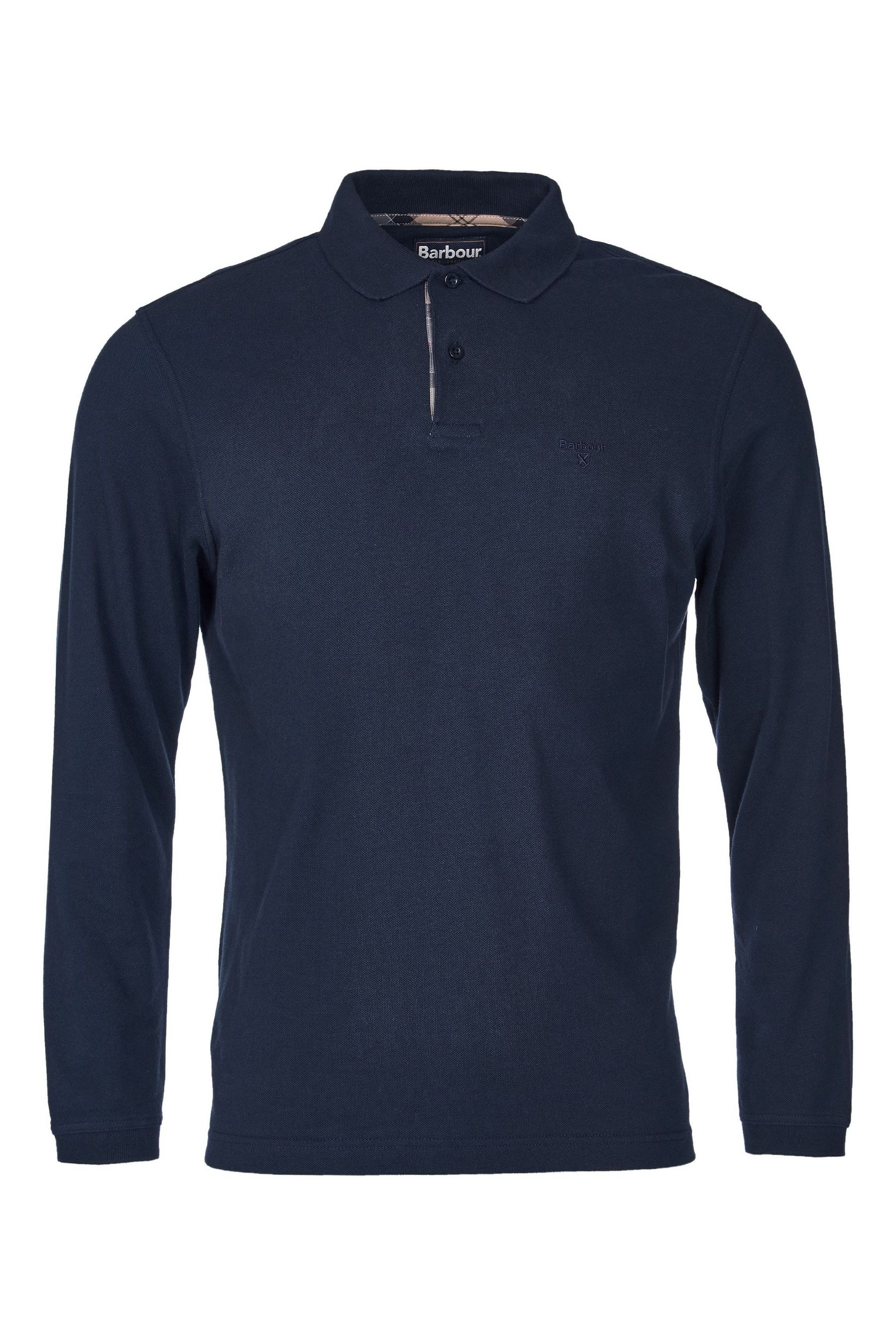 Buy Barbour® Navy Essential Long Sleeve Sports Polo Shirt from the Next ...