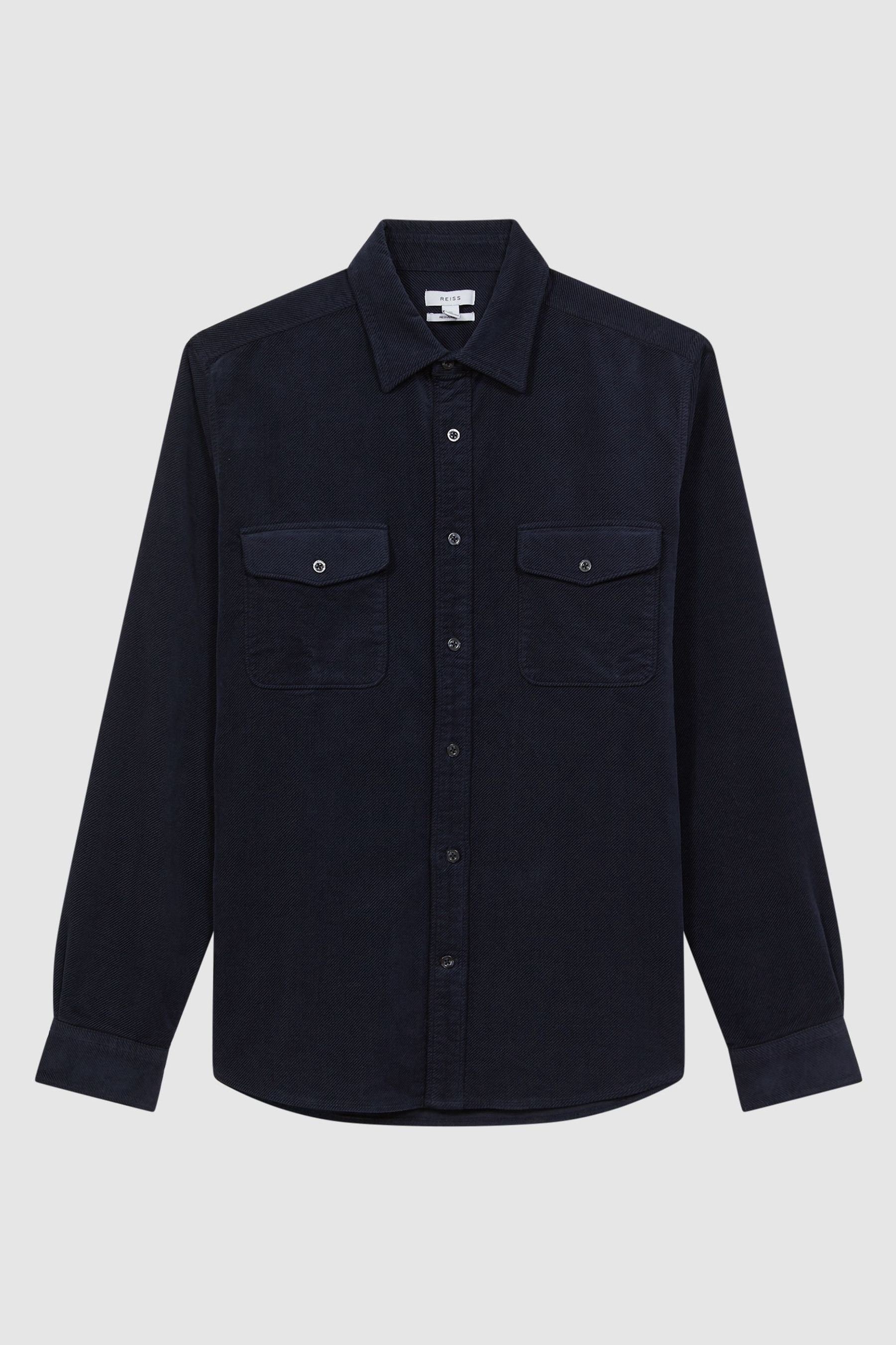 Buy Reiss Navy Cialini Corduroy Twin Pocket Overshirt from the Next UK ...