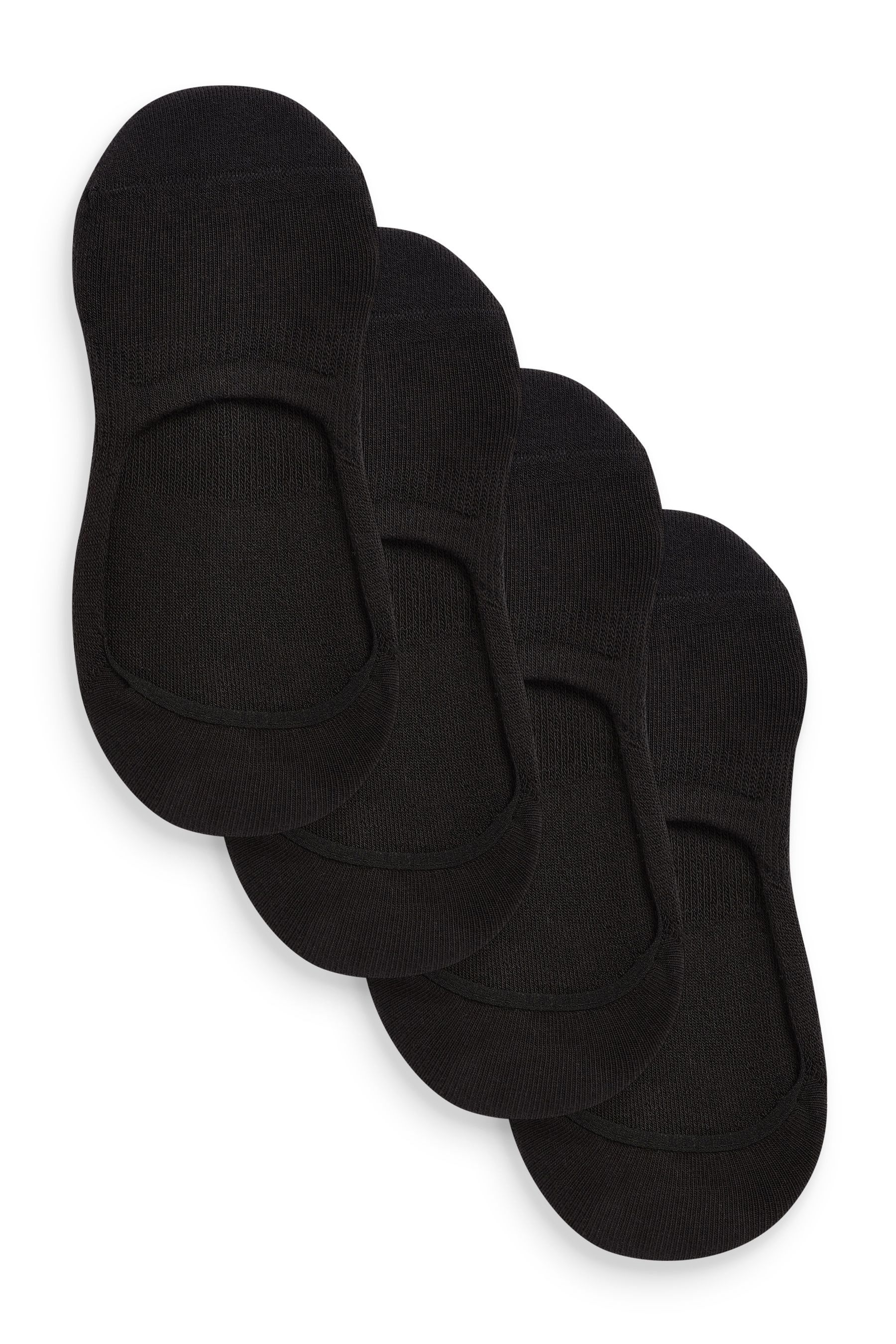 Buy Black Cushion Sole Invisible Trainer Socks 4 Pack from the Next UK