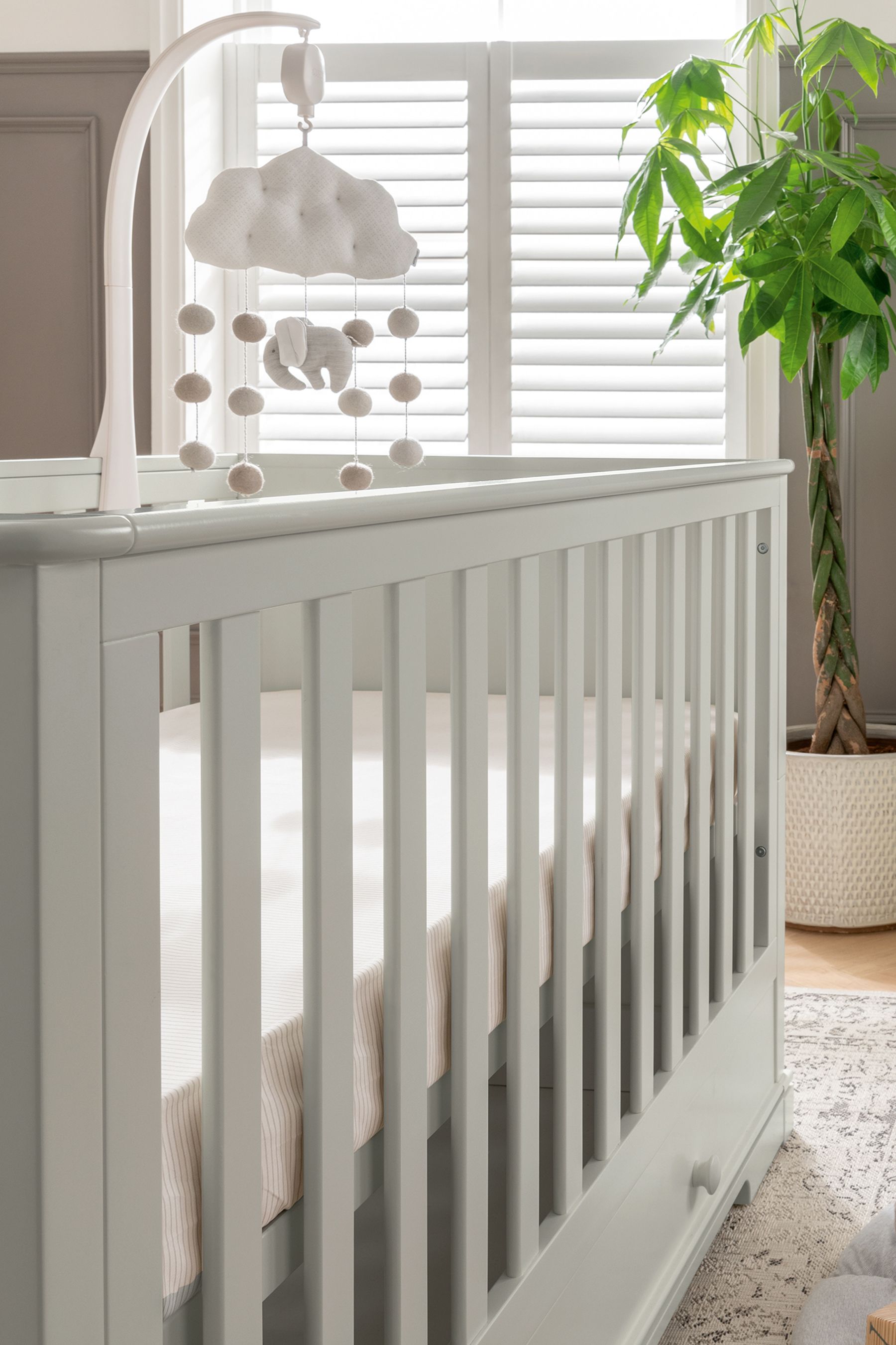 Buy Mamas & Papas Grey Oxford Cot Bed from the Next UK online shop