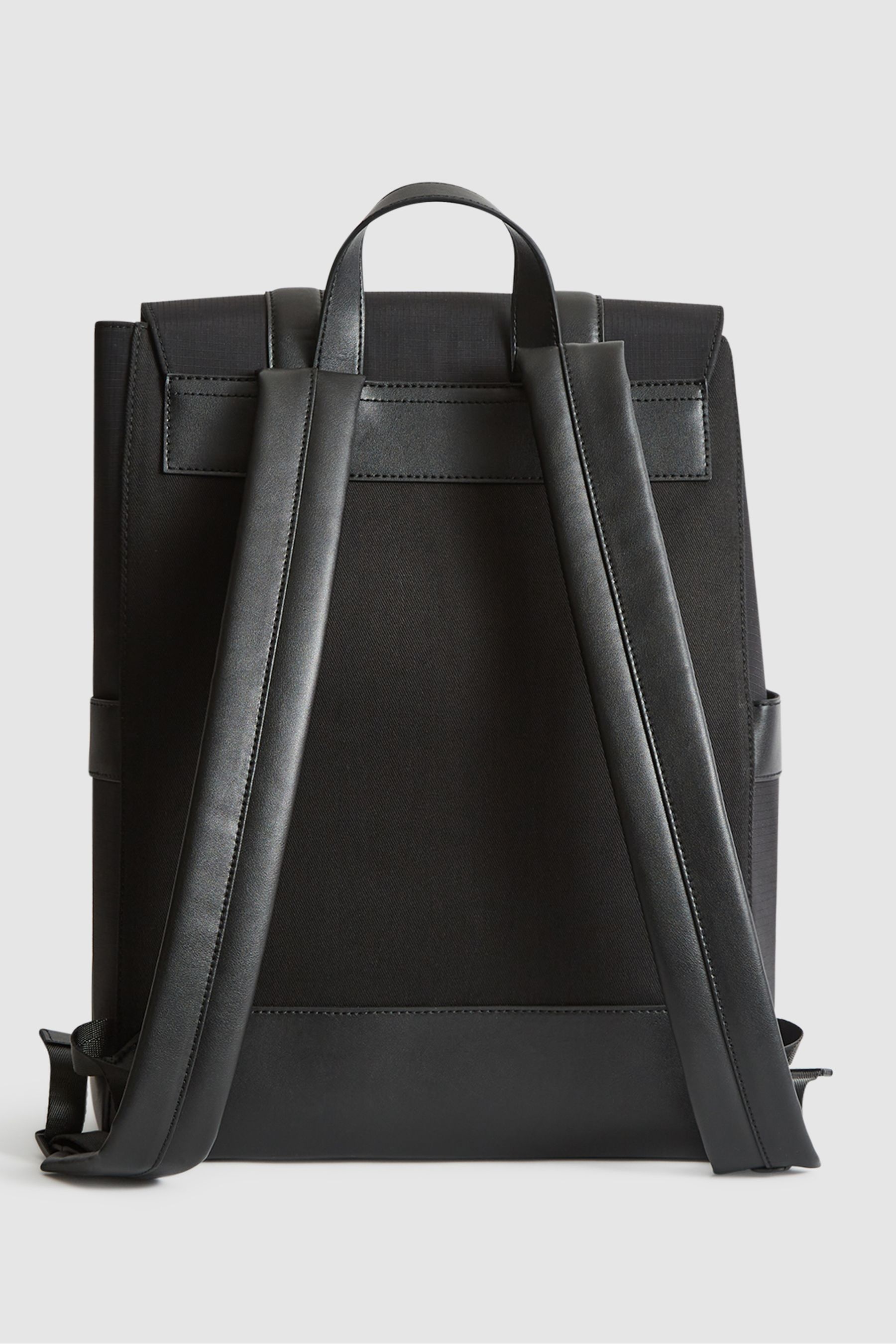 Buy Reiss Black Bellingham Backpack Multi Pocket Nylon Backpack from