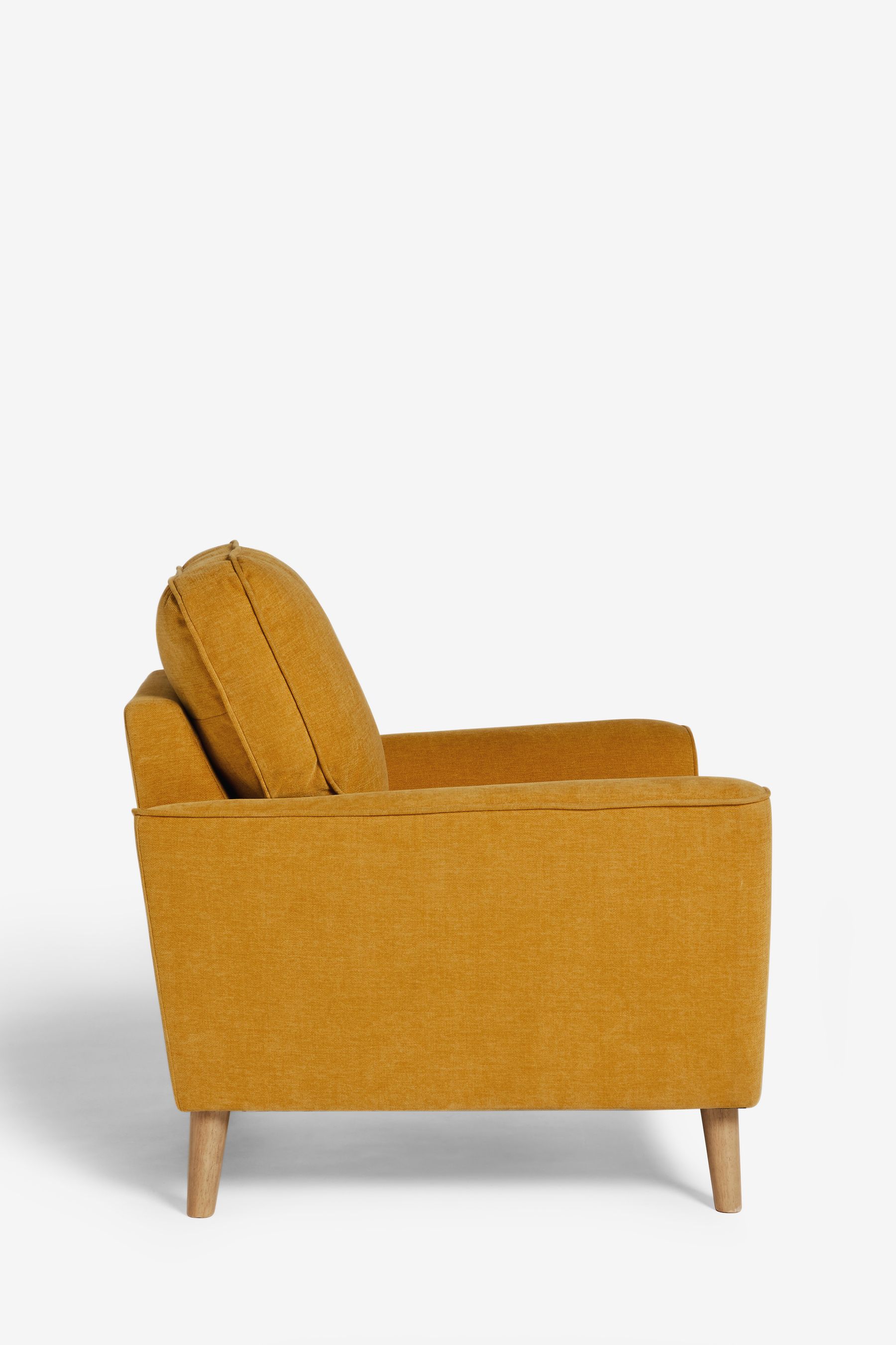 Buy Fine Chenille Ochre Yellow, Oak Effect Leg Stamford Accent Chair