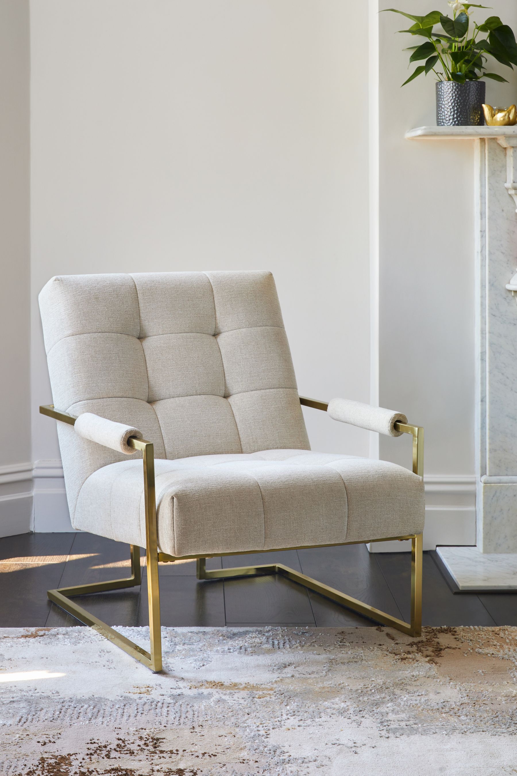 Buy Tweedy Plain Light Natural, Brushed Gold Frame Kai Collection Luxe