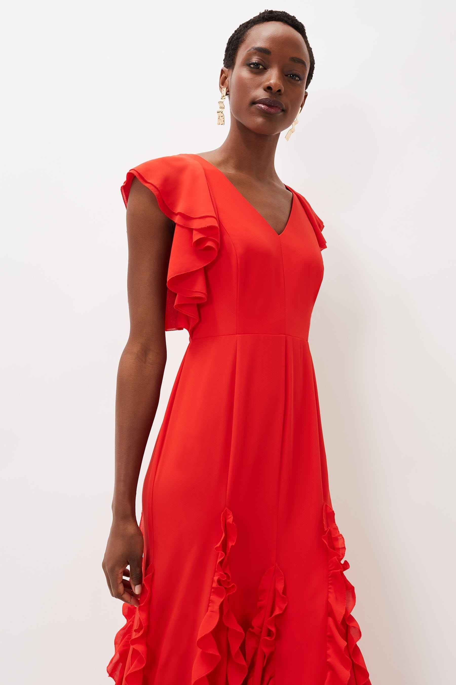 Buy Phase Eight Red Donatella Ruffle Maxi Dress from the Next UK online ...