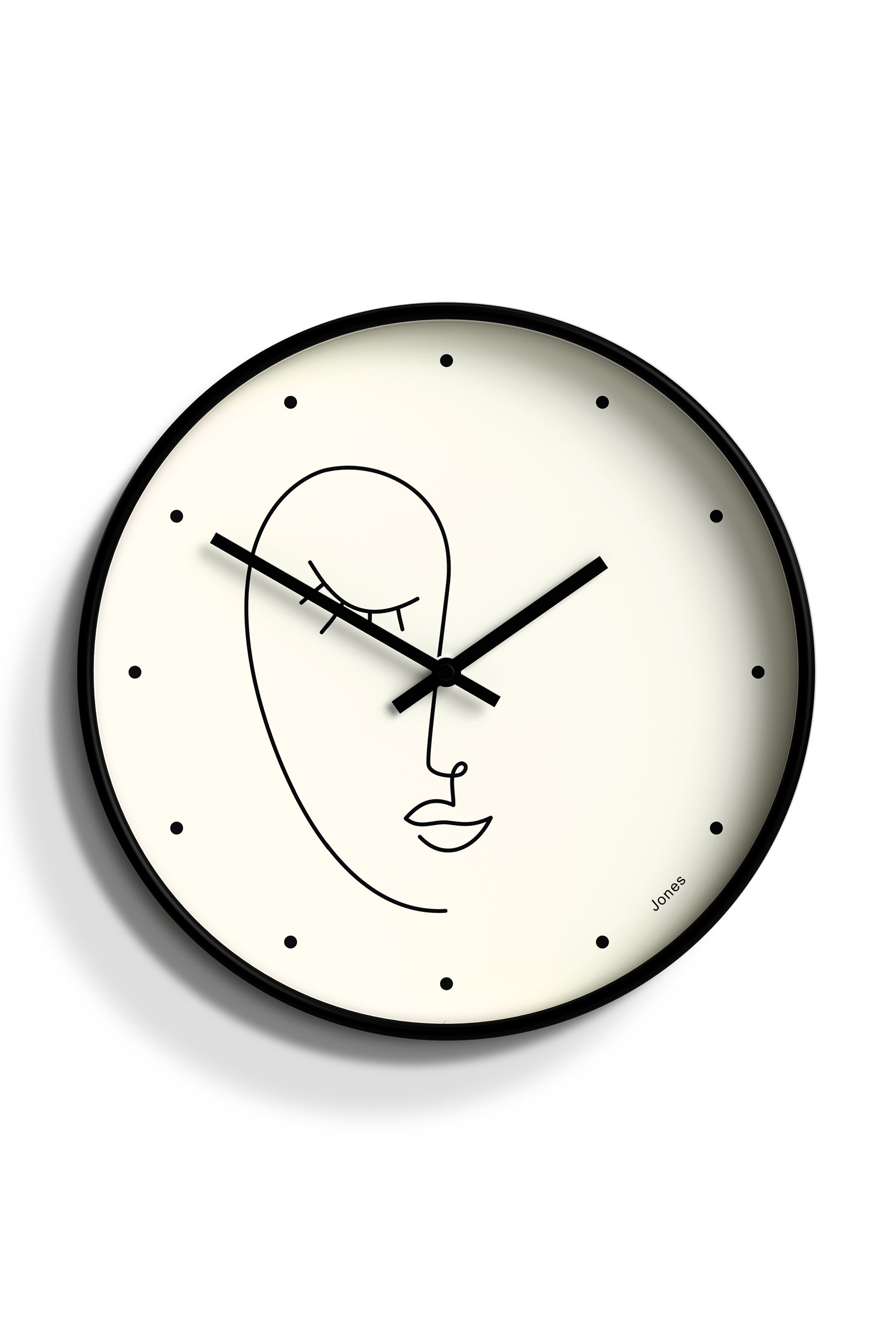 Buy Jones Clocks Black Jones Olivia Minimal Line Art Wall Clock from