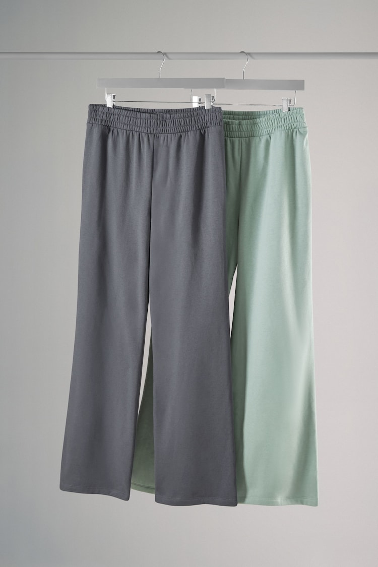 The Set Slate Grey/Green 2 Pack Wide Leg Joggers - Image 1 of 1