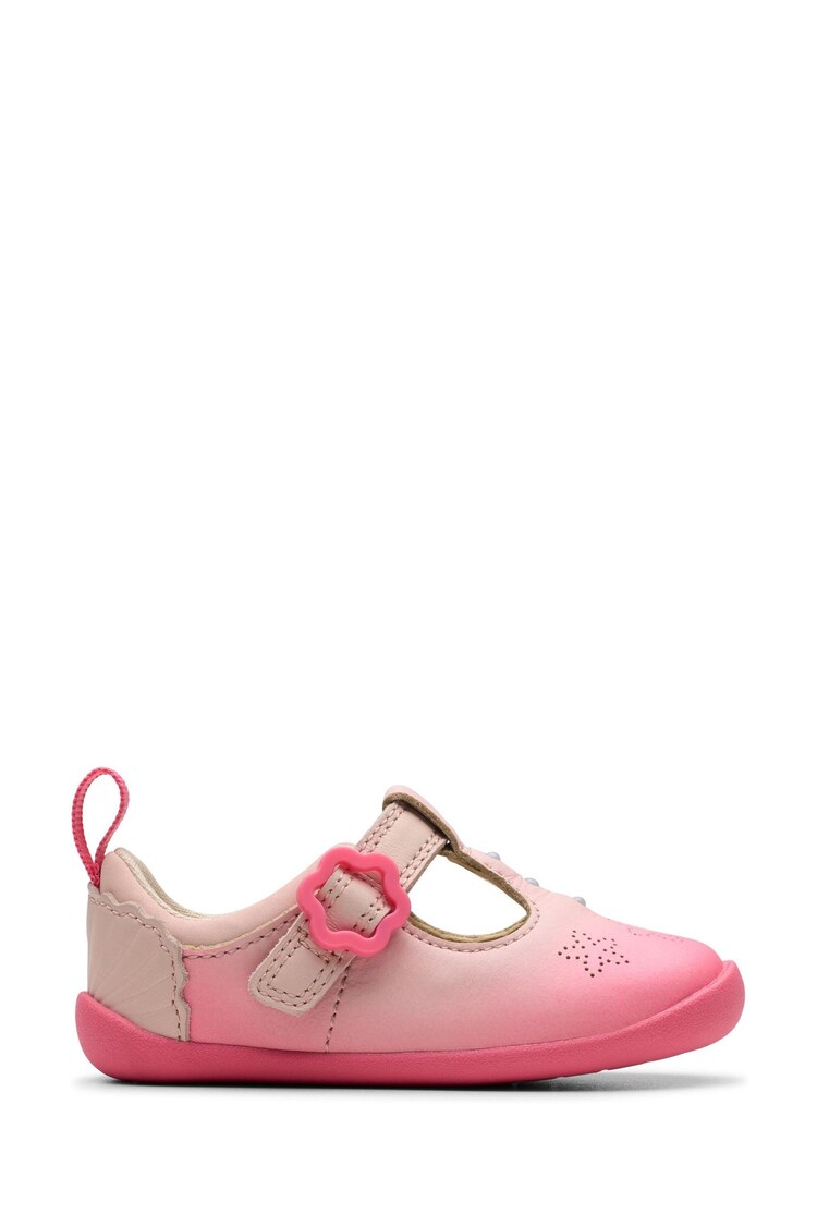 Clarks Pink Wide Fit (G) Pre-Walker Shell Toddler Shoes - Image 1 of 1