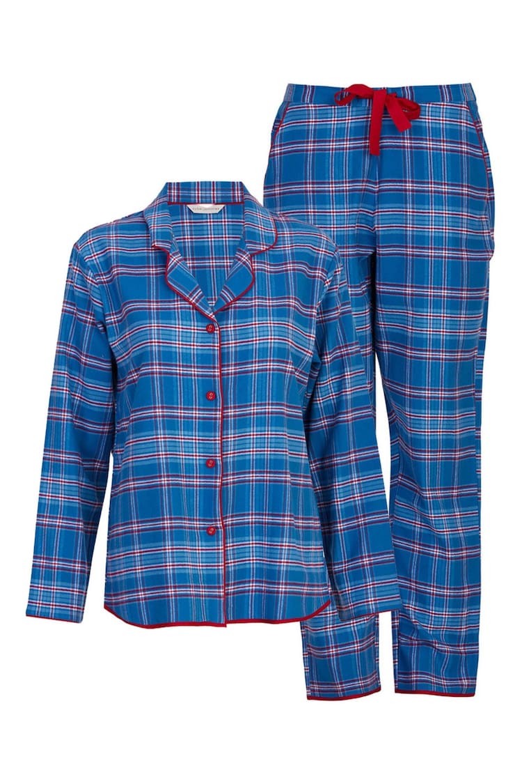 Cyberjammies Blue Long Sleeved Check 100% Cotton Pyjamas Set - Image 1 of 1