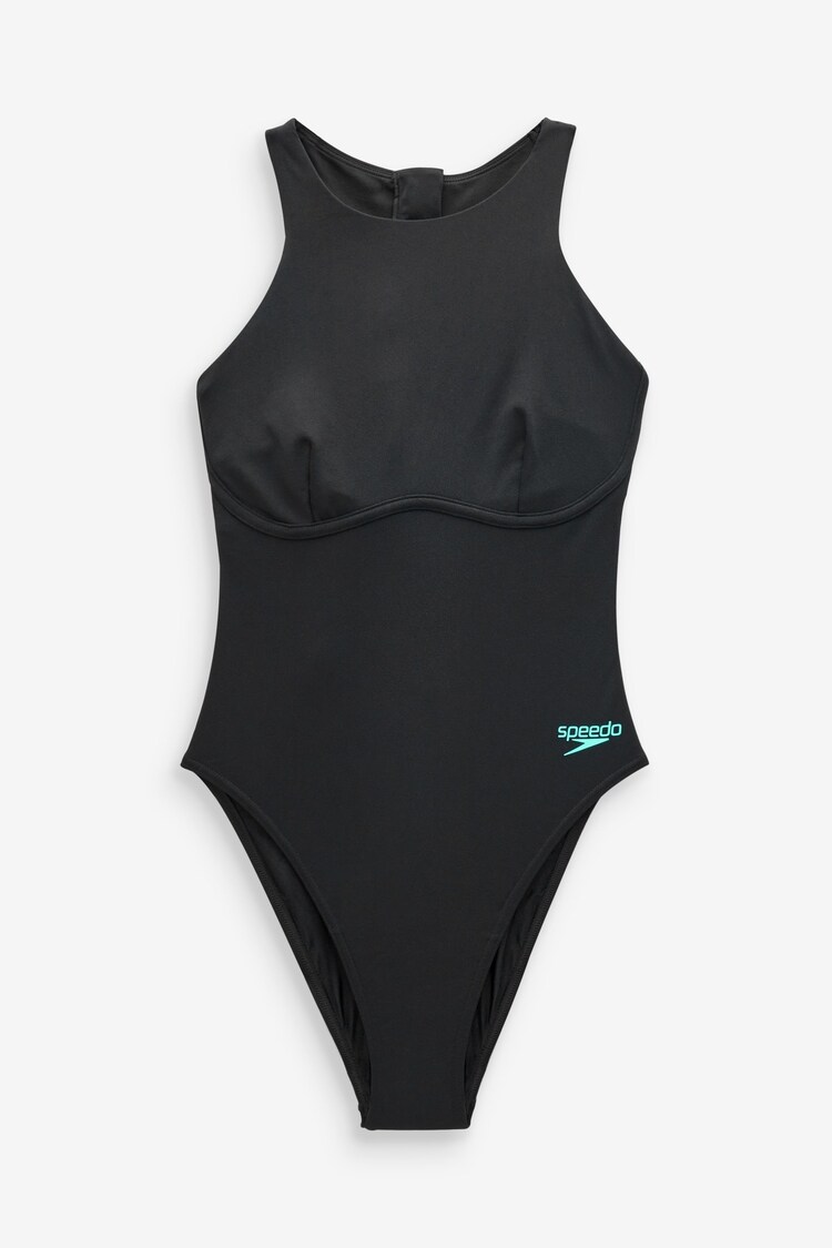 Speedo Racer Zip Swimsuit with Built in Swim Bra - Image 1 of 1