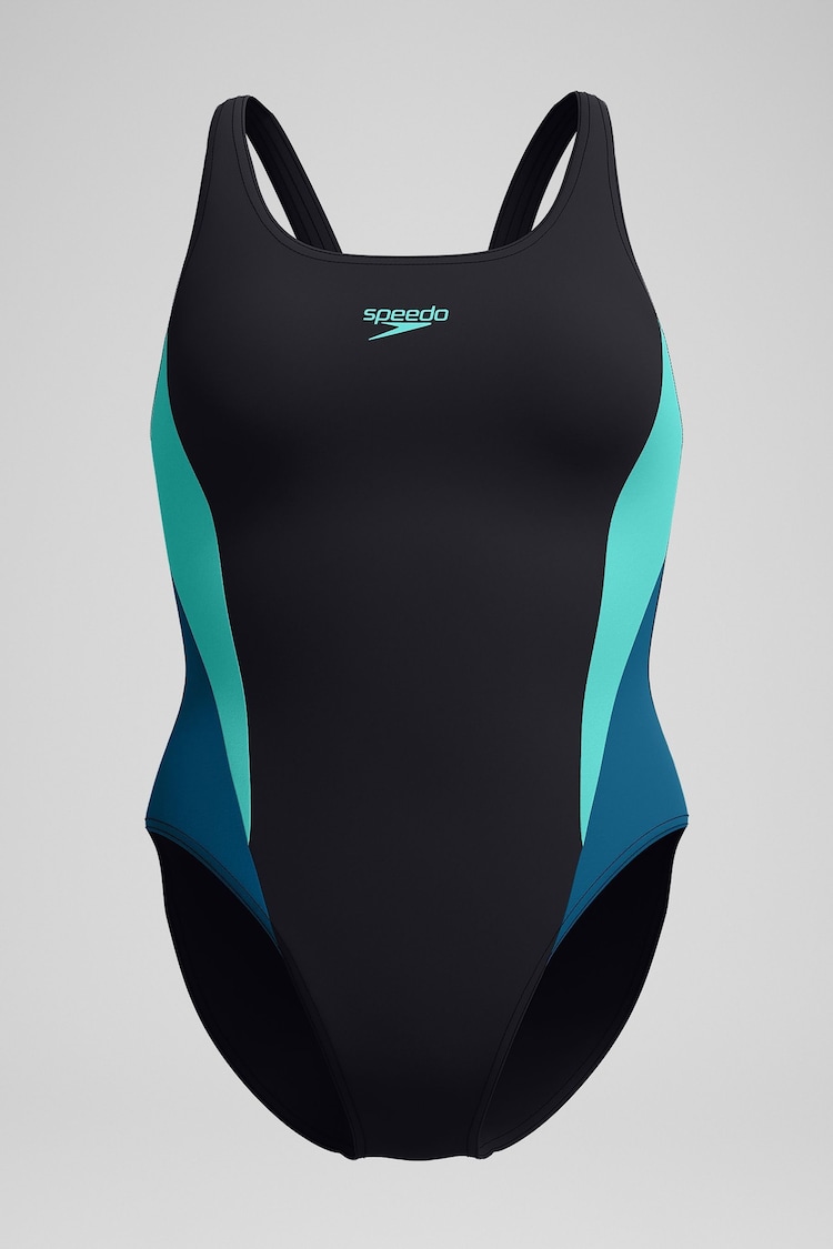 Speedo Black Colourblock 2.0 Swimsuit - Image 1 of 1