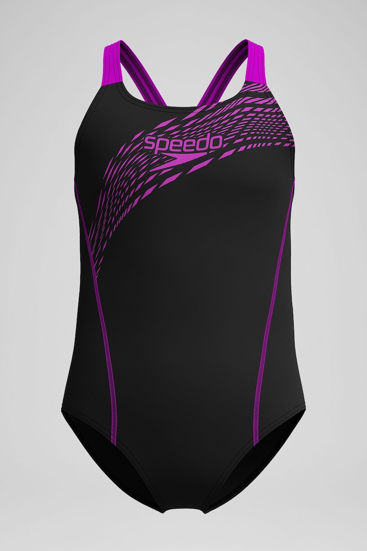 Speedo Black Medley Logo Medalist Swimsuit - Image 1 of 1
