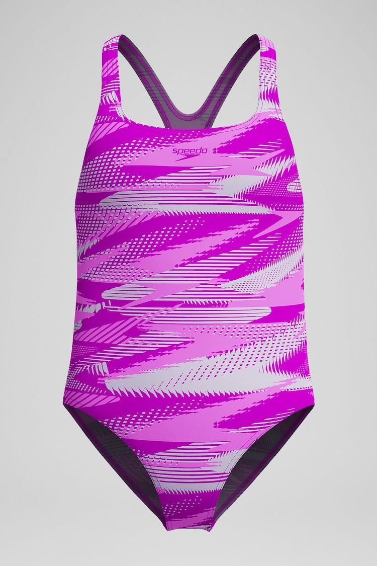 Speedo Pink Hyper Boom Allover Medalist Swimsuit - Image 1 of 1