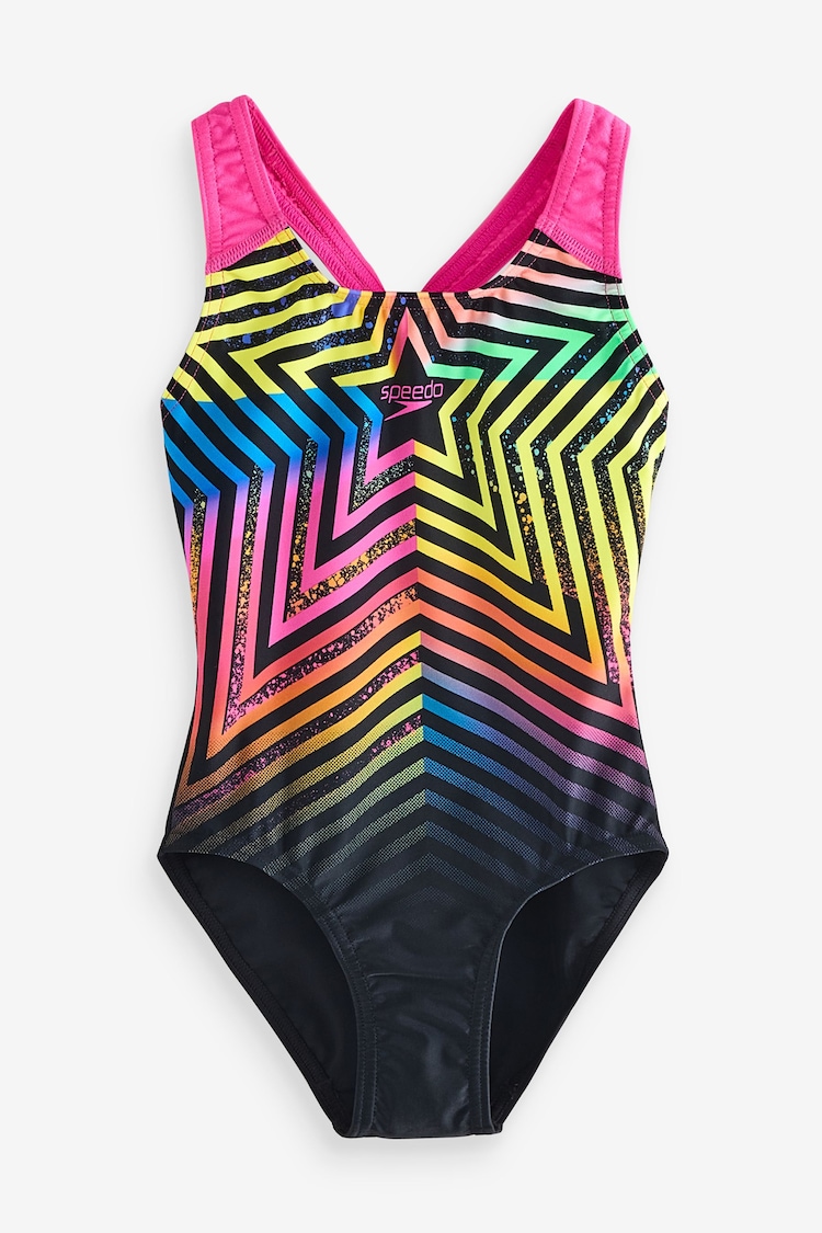 Speedo Black Digital Placement Splashback Swimsuit - Image 1 of 1