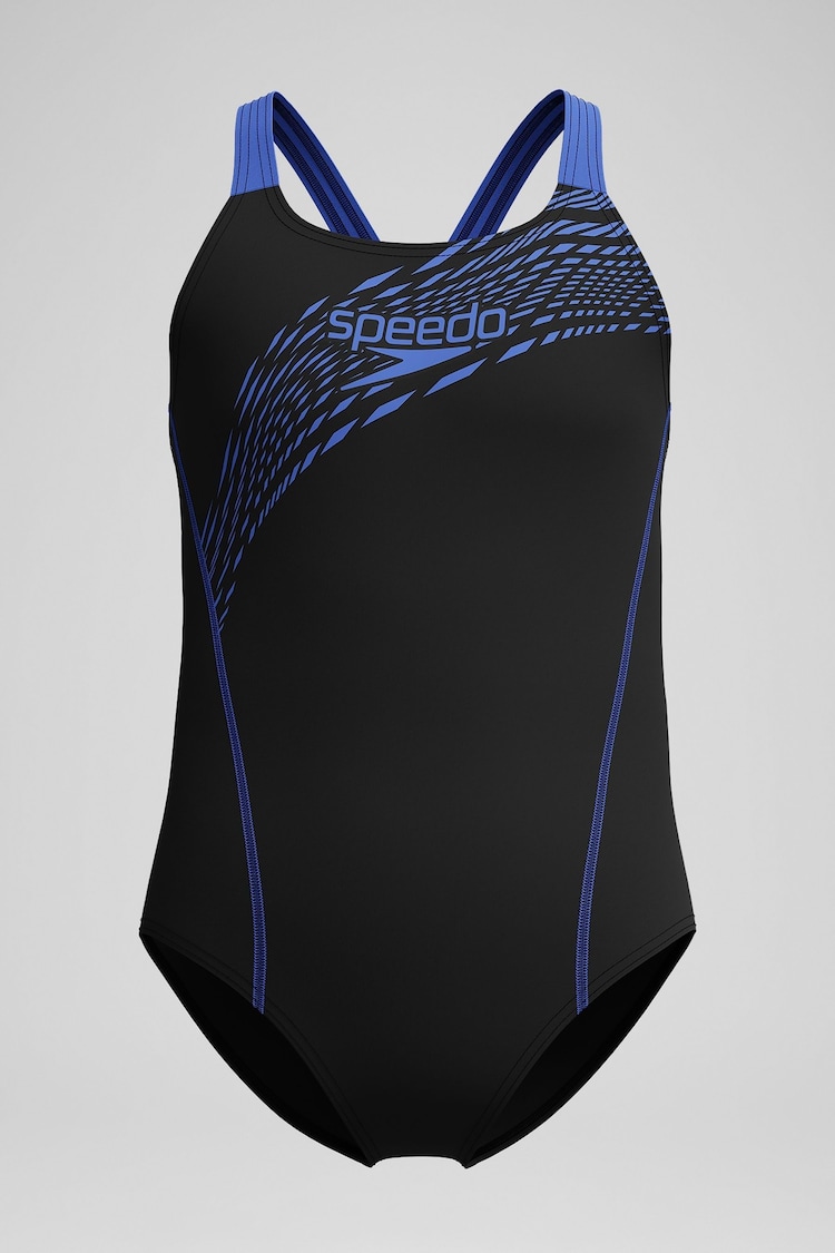 Speedo Black Medley Logo Medalist Swimsuit - Image 1 of 1