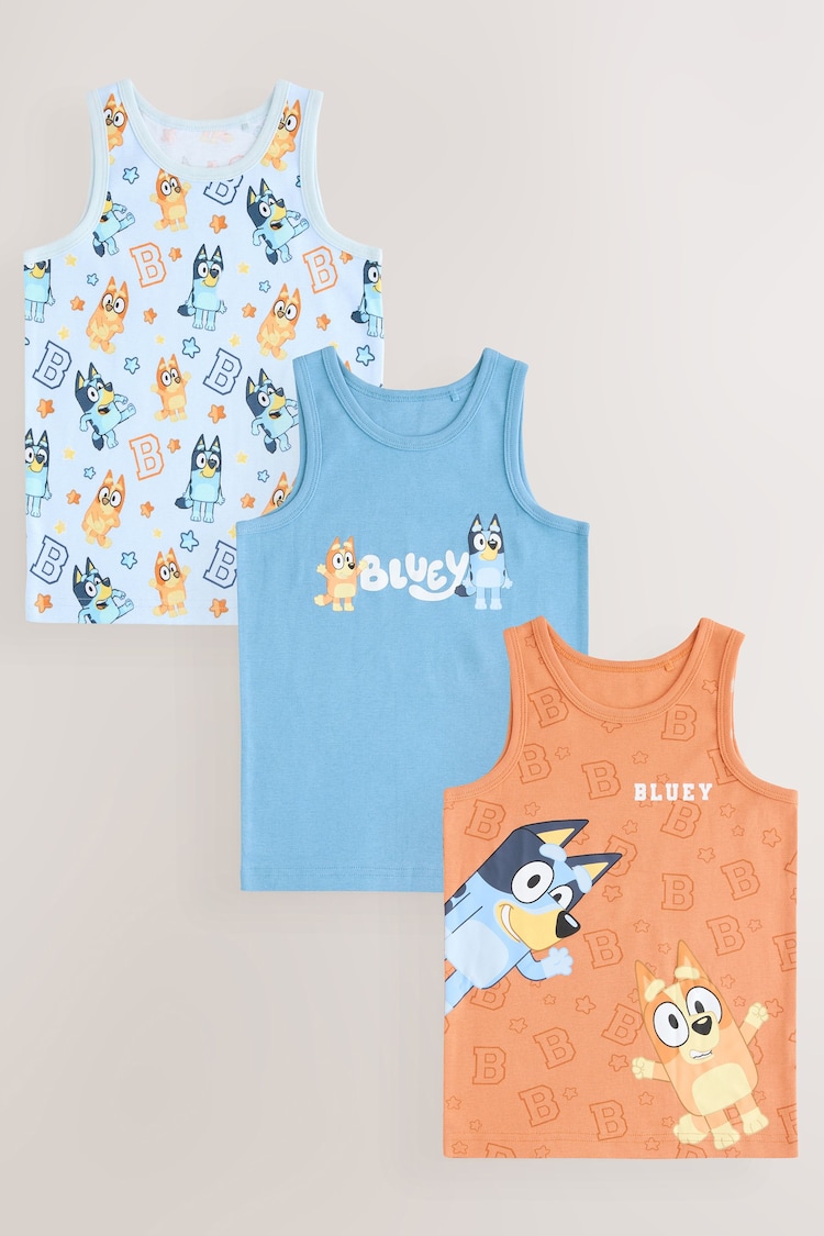 Blue 100% Cotton Vests 3 pack (1.5-8yrs) - Image 1 of 1