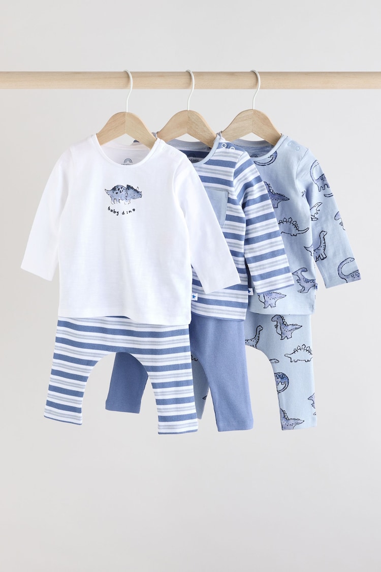 Dinosaurier, Blau - Oberteile und Leggings für Babys im 6-teiligen Set - Bild 1 von 1 Dinosaurier, Blau - Oberteile und Leggings für Babys im 6-teiligen Set - Bild 1 von 1