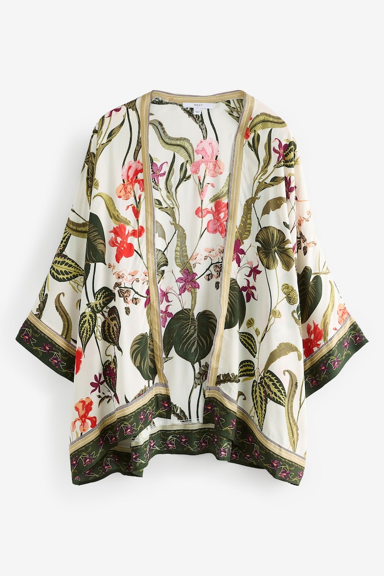 Botanical Floral Short Kimono Cover-Up - Image 1 of 1