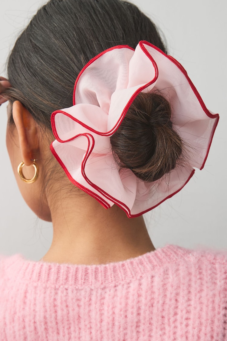 Pink/Red Oversized Hair Scrunchie - Image 1 of 1