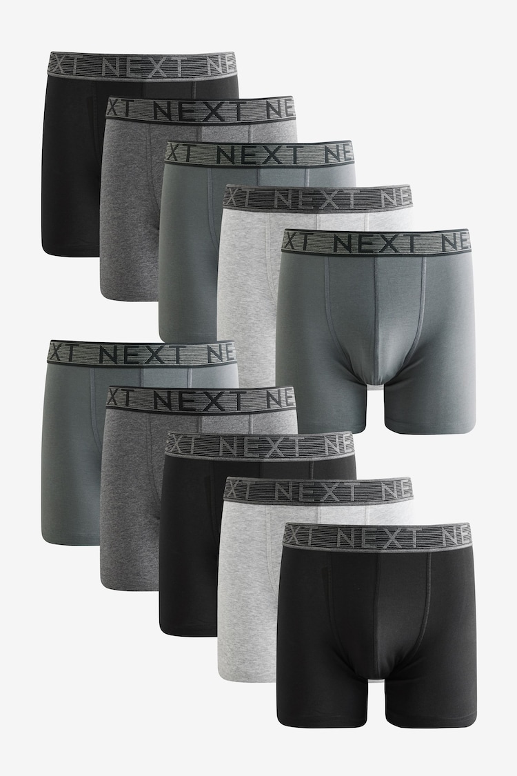 Grey Rich Trunk Boxers 10 Pack - Image 1 of 1
