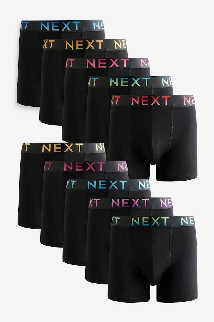 Black Ombre Colour Waistbands Rich Trunk Boxers 10 Pack - Image 1 of 1
