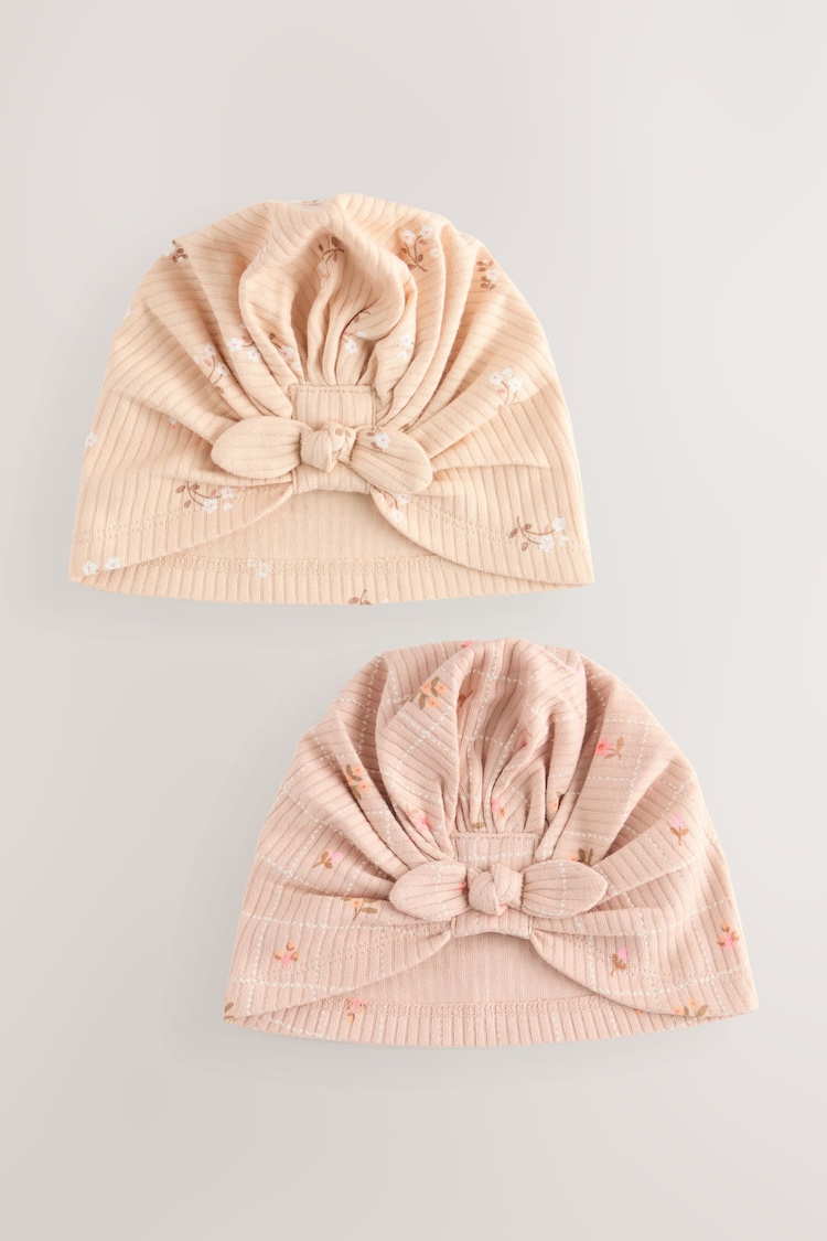 Breskova z vzorcem - dojenček 100% bombažni turban 2 komplet (0-18mths) - Slika 1 iz 1