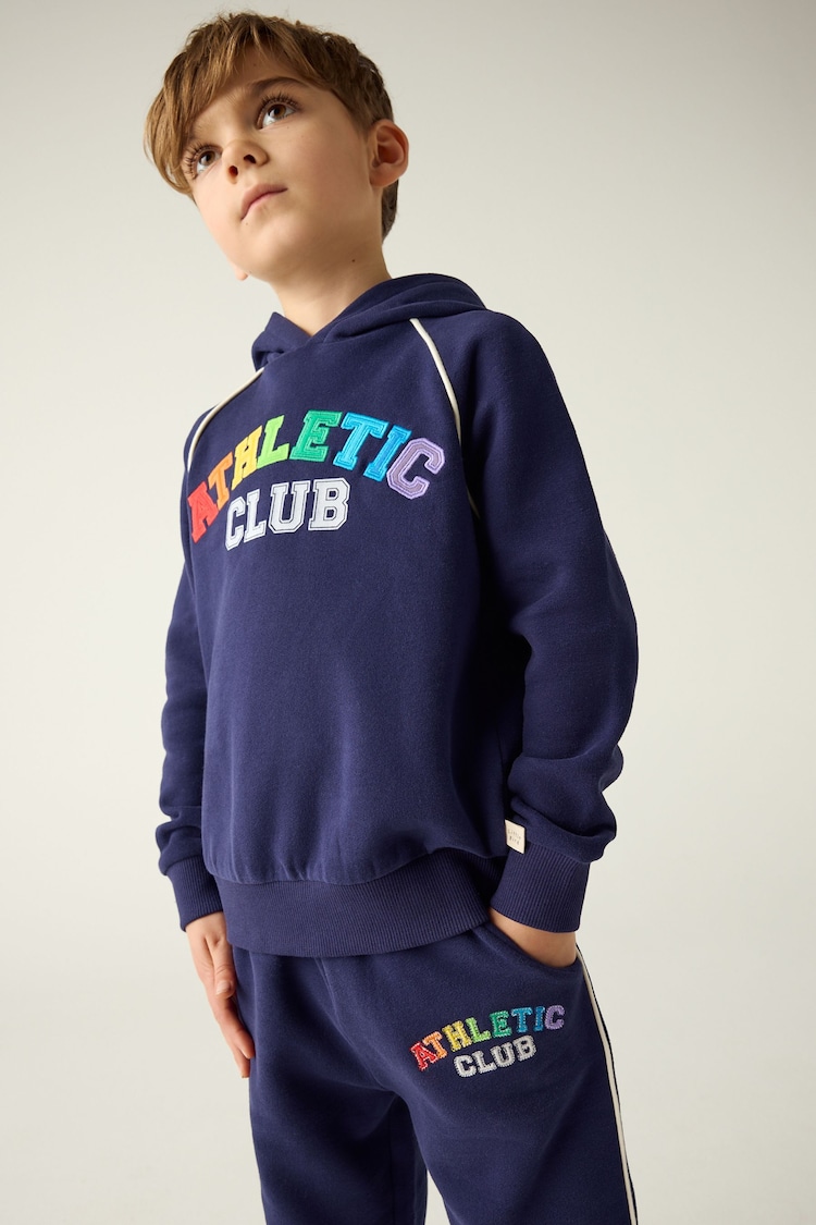 Little Bird by Jools Oliver Navy Rainbow Club Hoodie and Joggers Set - Image 1 of 1