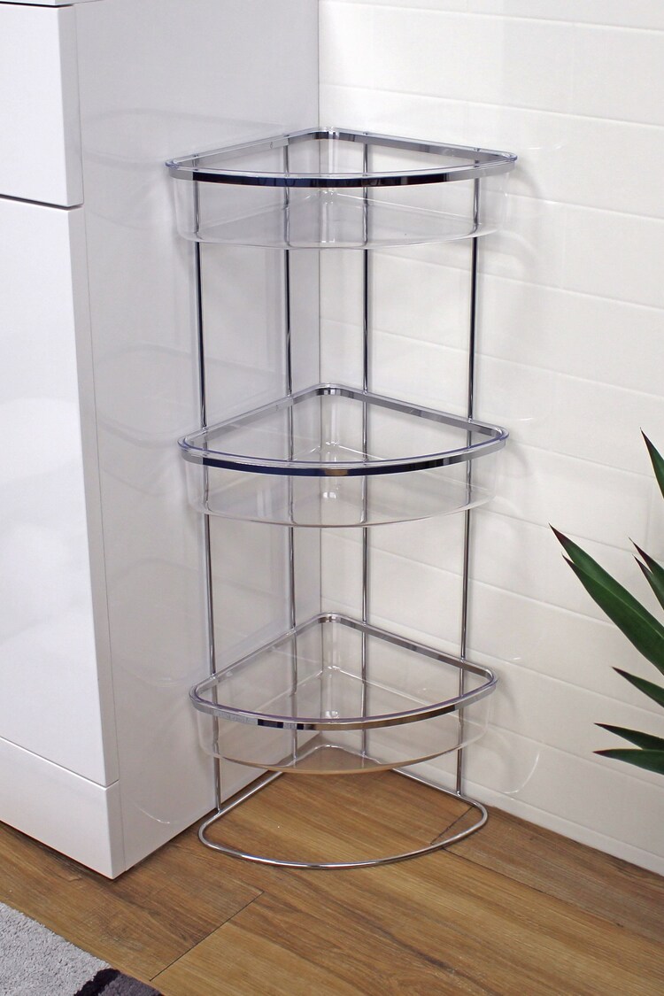 Showerdrape Clear Pure Corner Floor Bathroom Caddy - Image 1 of 1