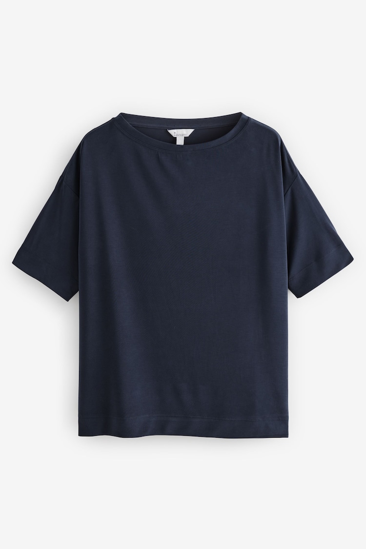Navy Relaxed Fit Premium Modal Boxy T-Shirt - Image 1 of 1