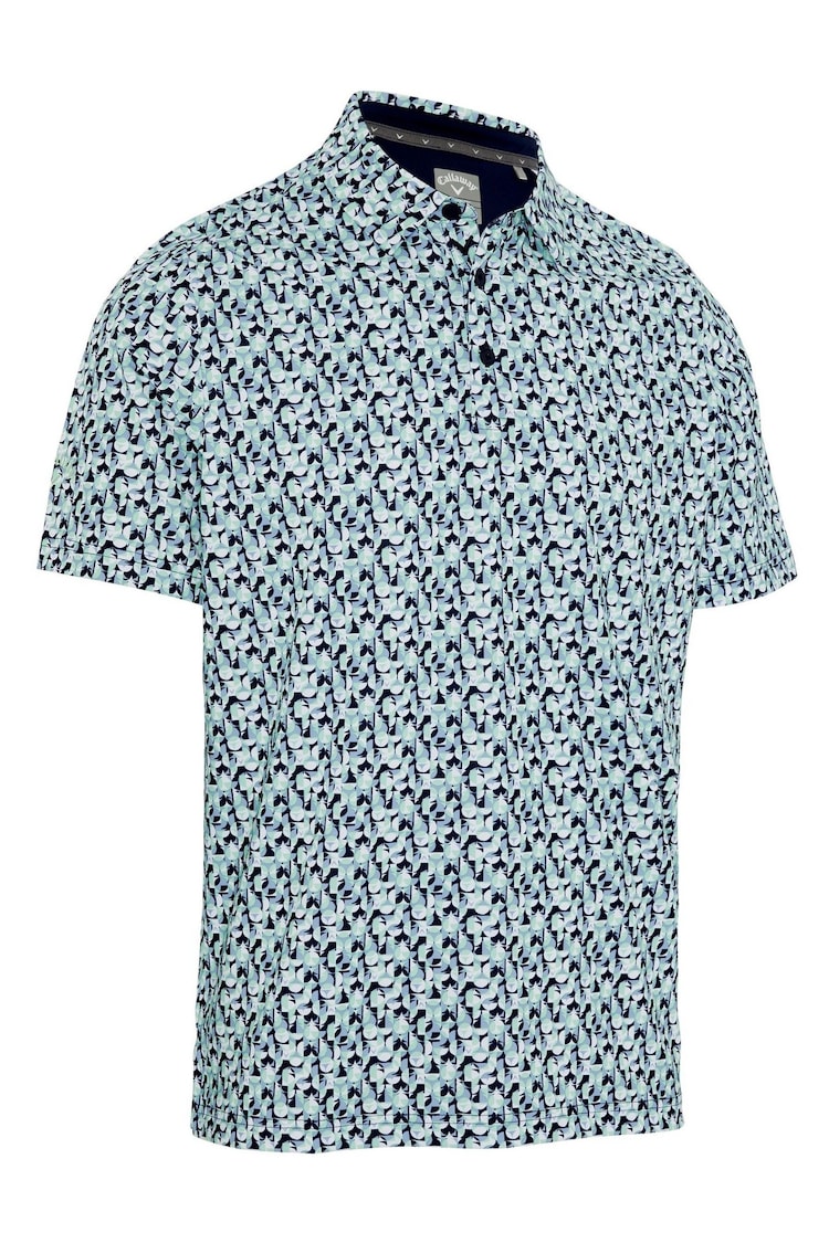 Callaway Apparel Blue Abstract Geo Print Polo Shirt - Image 1 of 1
