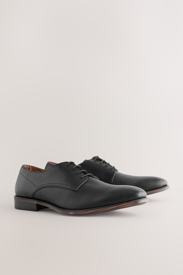 Black Saffiano Leather Derby Shoes - Image 1 of 1