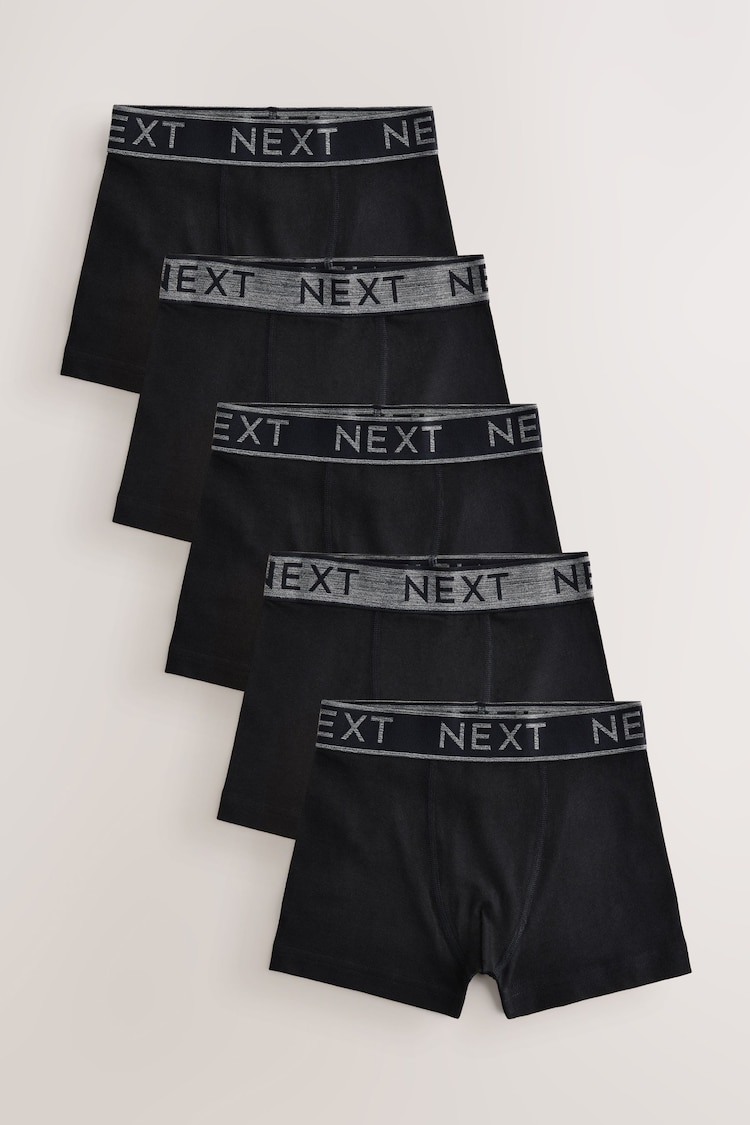 Black with Grey Waistband Trunks 5 Pack (1.5-16yrs) - Image 1 of 1