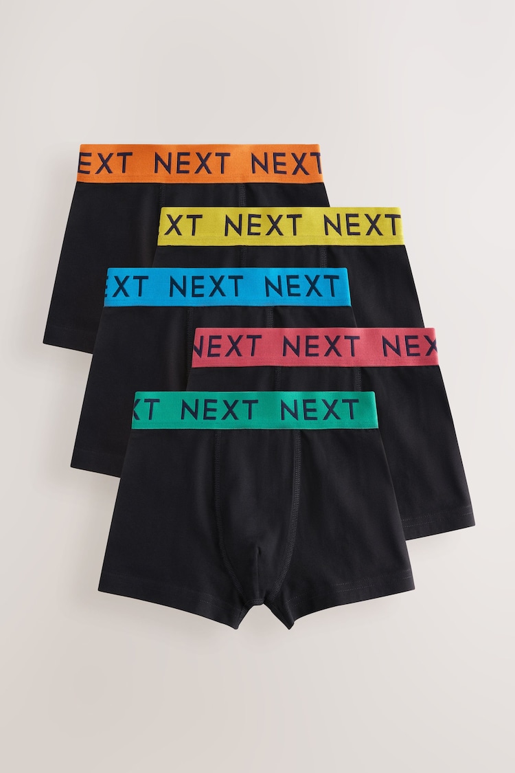 Black with Varsity Waistband Trunks 5 Pack (1.5-16yrs) - Image 1 of 1